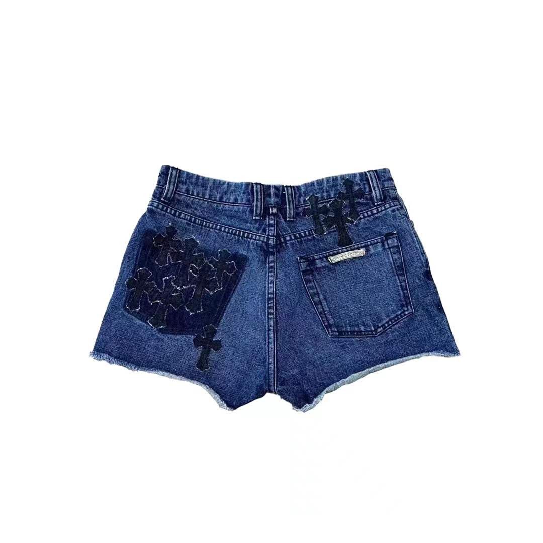 Chrome Hearts Chrome Hearts Cross Patch Denim Shorts Size 24" / US 00 / IT 34 - 2 Thumbnail