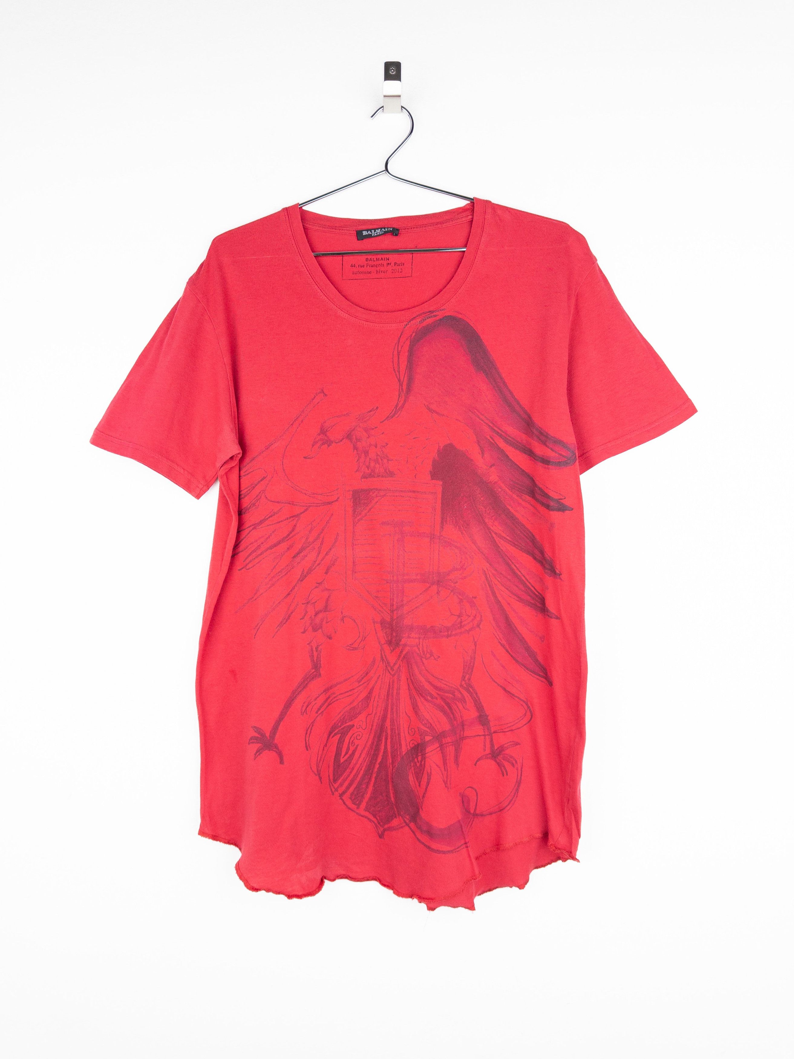 Balmain by Olivier Rousteing AW12 Double-Headed Eagle T-Shirt Size US L / EU 52-54 / 3 - 1 Thumbnail
