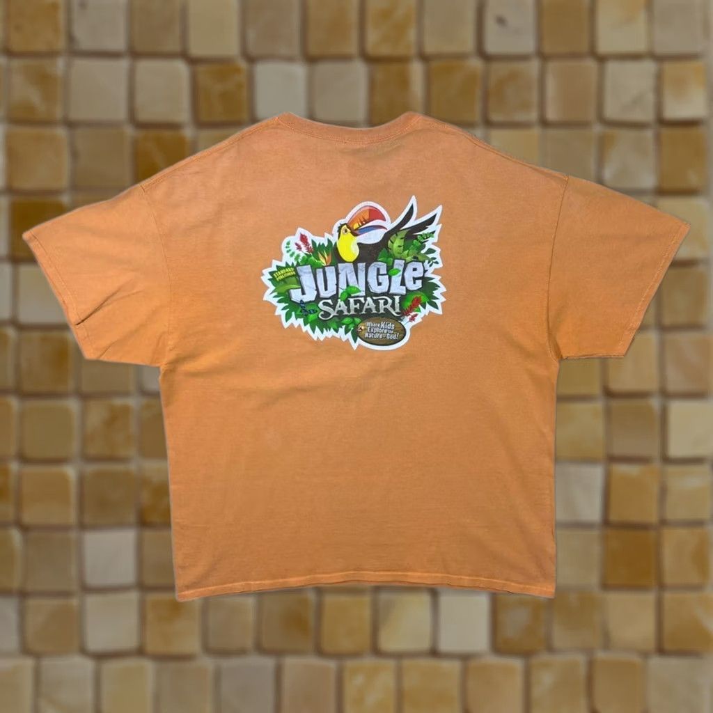 Gildan VINTAGE Early 00’s Jungle Safari Tourist Souvenir Spellout Graphic Orange T-Shirt XXL XL Mens Shirt Short Sleeve Round Neck Cotton Haiti Graphic Size US XXL / EU 58 / 5 - 1 Thumbnail