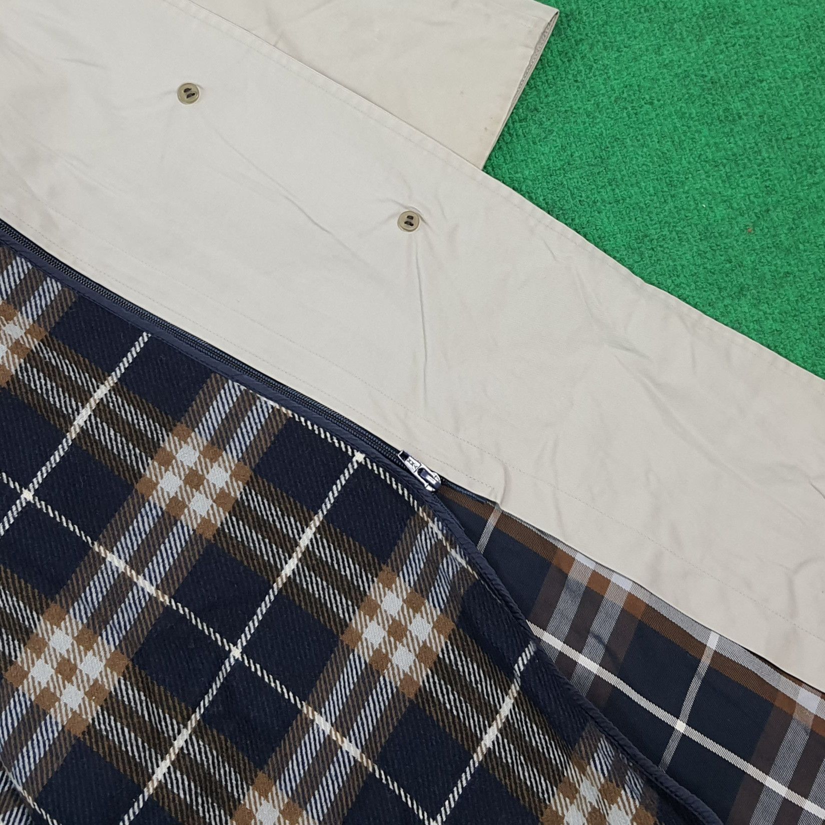 Burberry Vintage Burberrys Trench Coat Balmacaan Nova Check C309N2 Size L / US 10 / IT 46 - 5 Thumbnail