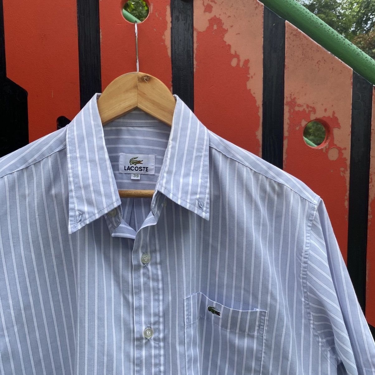 Lacoste × Other × Vintage Vintage Lacoste Blue Striped Short Sleeve 👕 Size US M / EU 48-50 / 2 - 1 Thumbnail