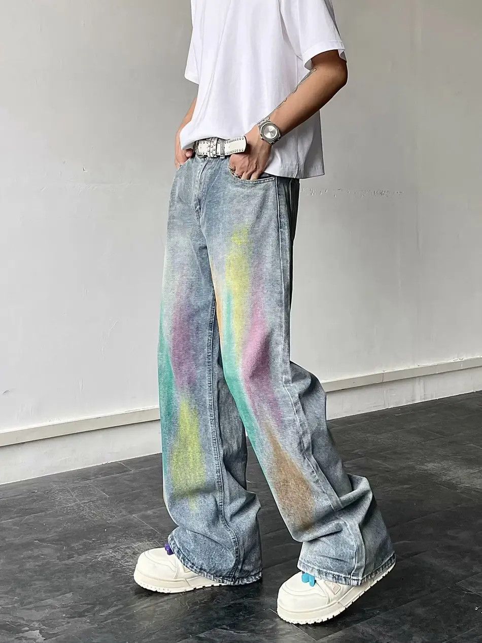 Japanese Brand × Jean Retro graffiti high street straight leg jeans Size US 32 / EU 48 - 3 Thumbnail