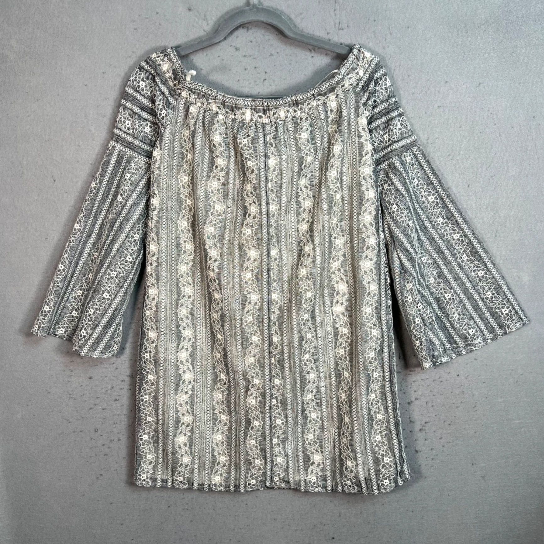 BCBGeneration BCBGeneration Womens Lace Dress Off-Shoulder Size Small Gray Size S / US 4 / IT 40 - 2 Thumbnail
