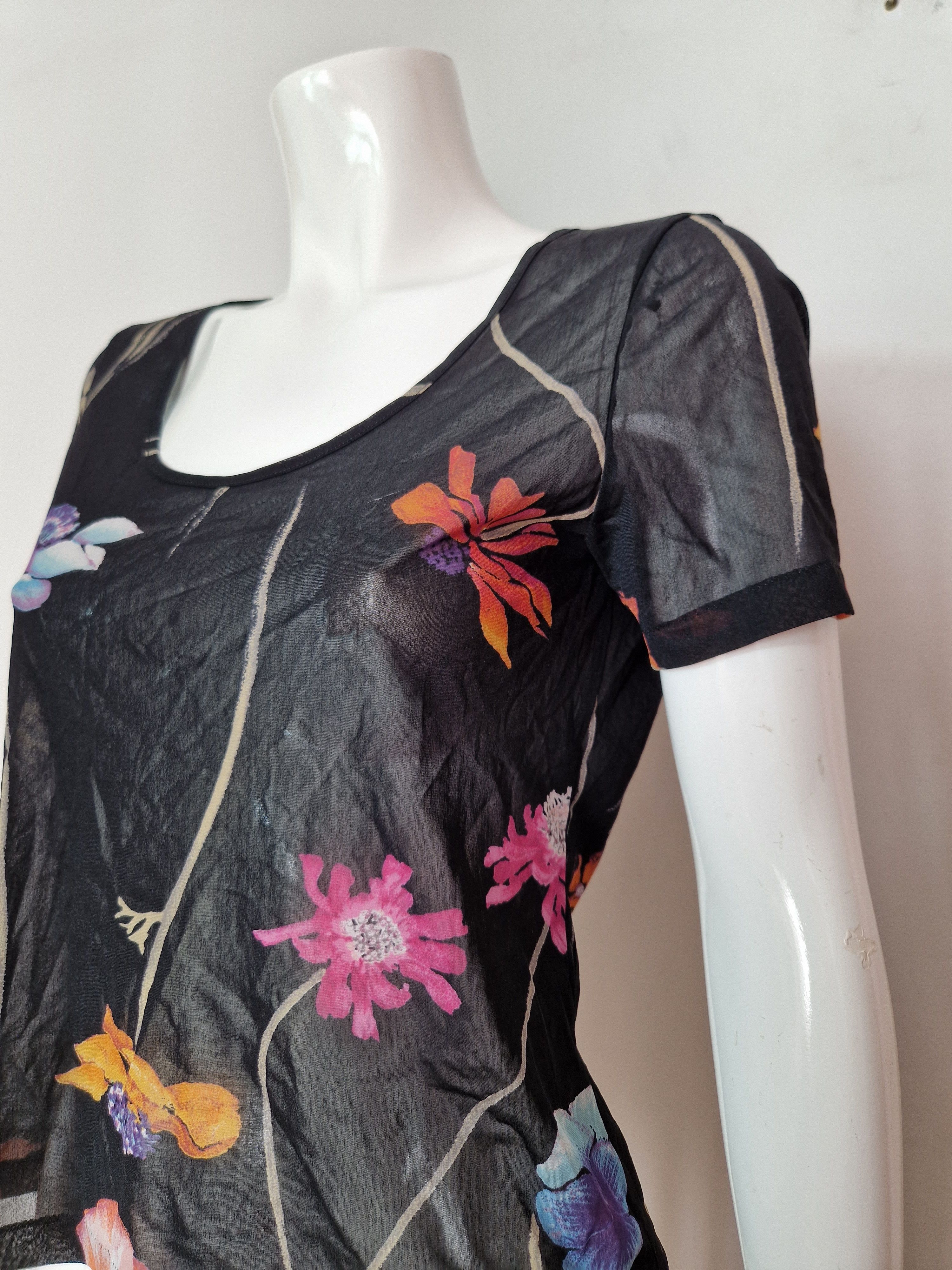 Kenzo × Vintage Kenzo floral transparent mesh top gaultier y2k avant garde Size M / US 6-8 / IT 42-44 - 3 Thumbnail