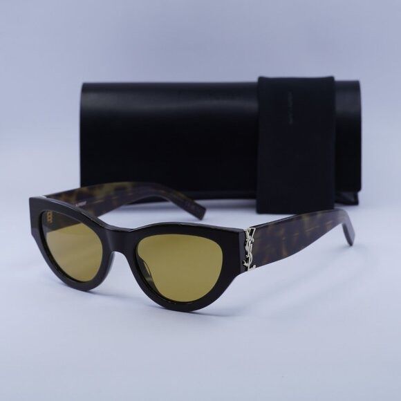 Saint Laurent Paris Saint Laurent SLM94 010 Sunglasses Brown Cat Eye Frame Size ONE SIZE - 11 Thumbnail