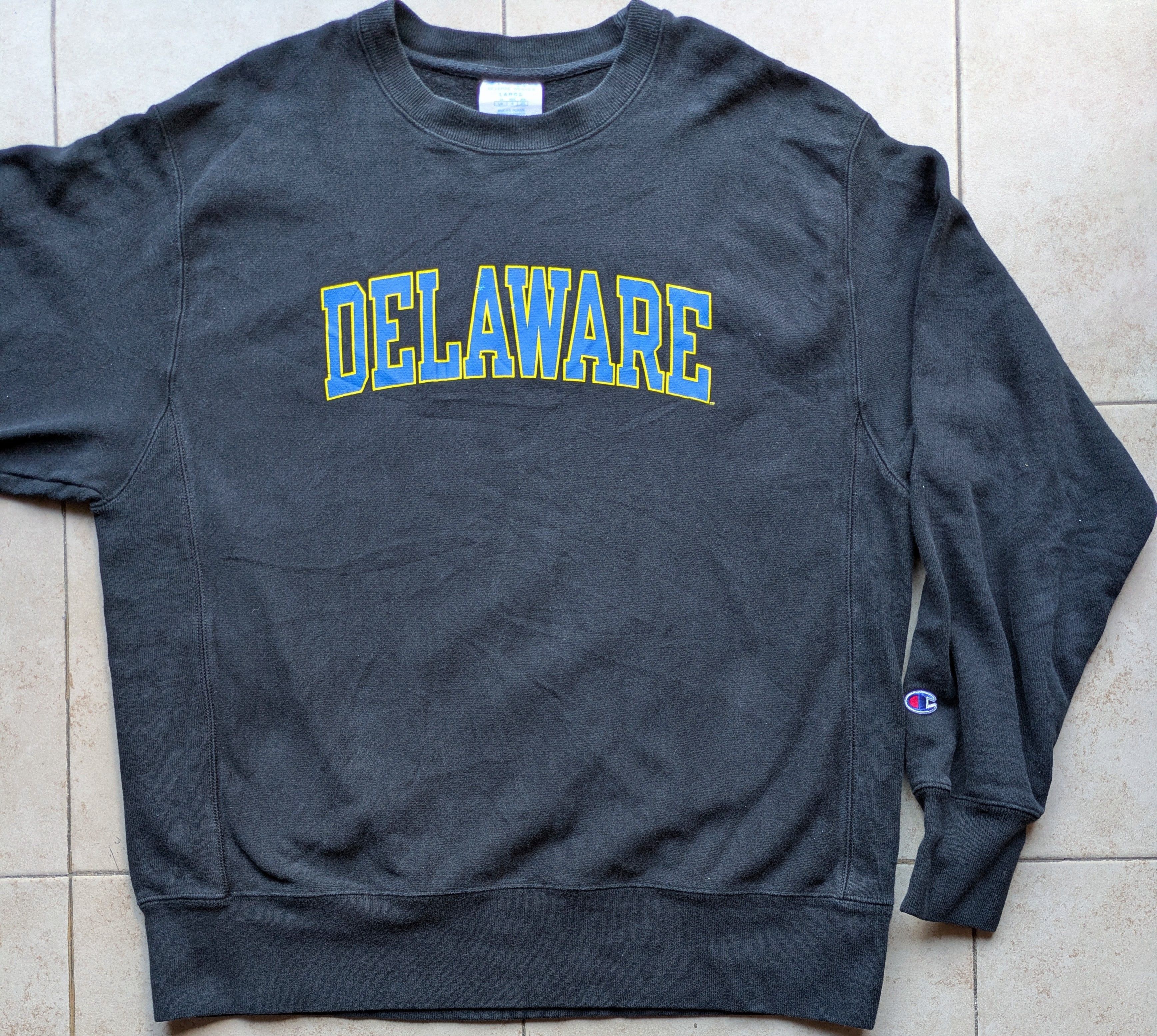 Champion Delaware Fightin Blue Hens 90s REVERSE WEAVE L black vtg Size US L / EU 52-54 / 3 - 2 Thumbnail