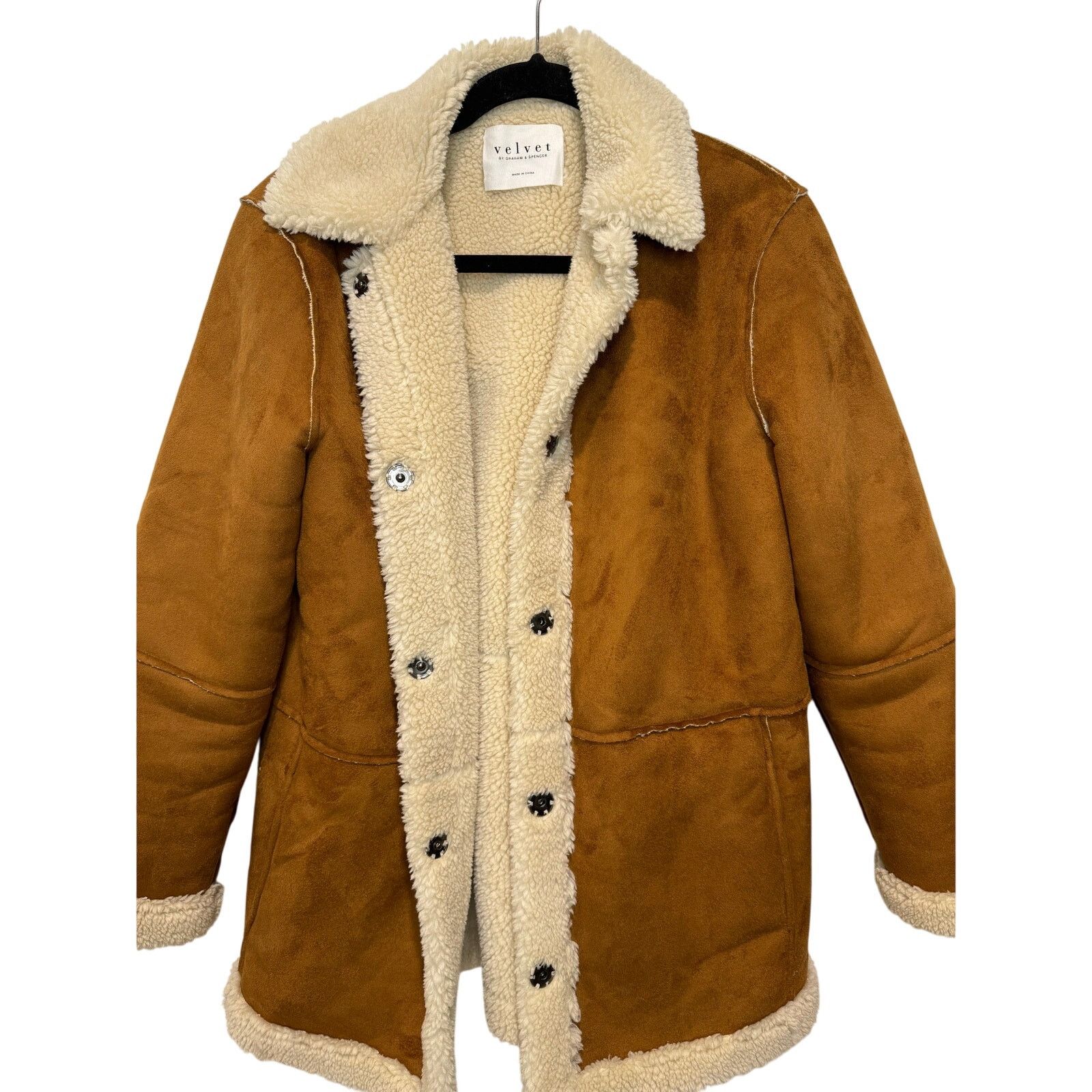 Velvet Velvet by Graham & Spencer Kailani Faux Suede Sherpa Coat Size XS / US 0-2 / IT 36-38 - 5 Thumbnail