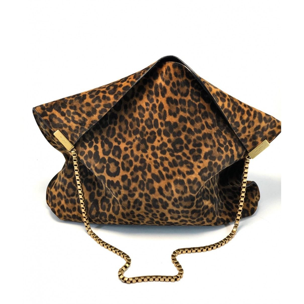Saint Laurent medium leopard-print suede hobo bag