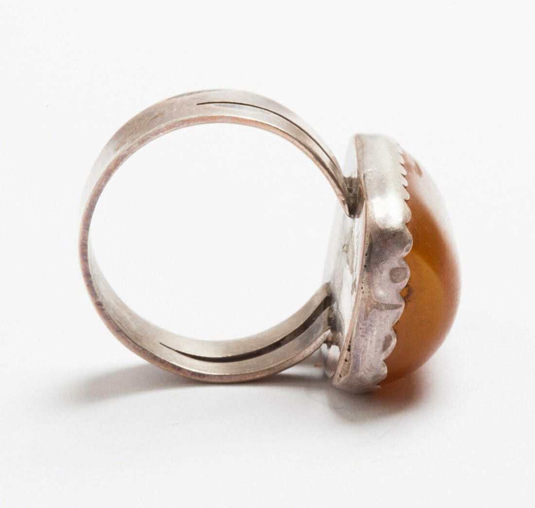 Designer Sterling Silver Butterscotch Amber Ring Size ONE SIZE - 4 Thumbnail