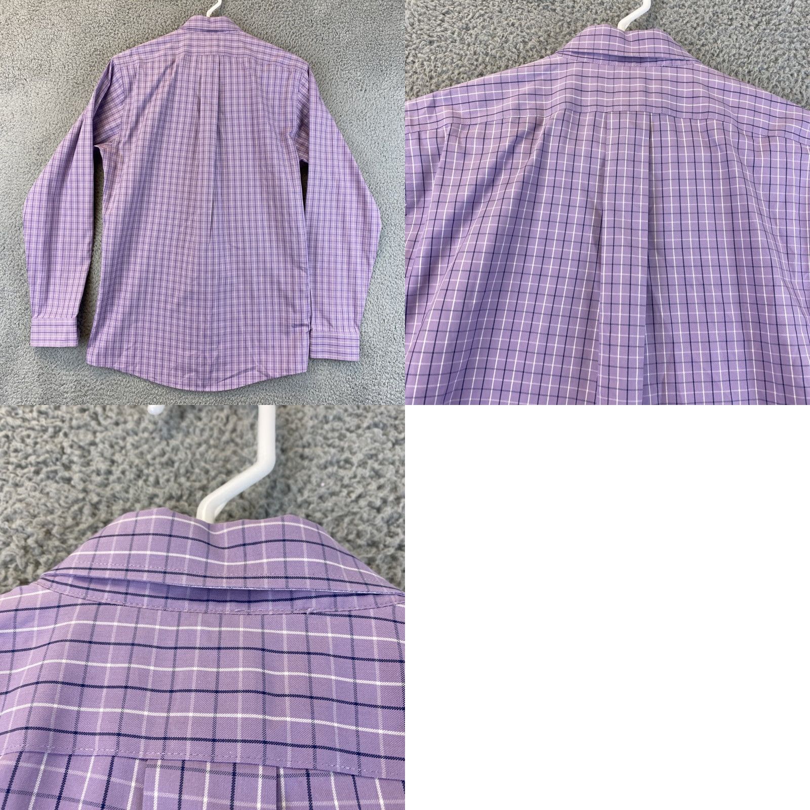 Eddie Bauer EDDIE BAUER Men's Purple Checkered Cotton Button-Up Dress Shirt Size S Long Sleeve Size 36R - 8 Thumbnail