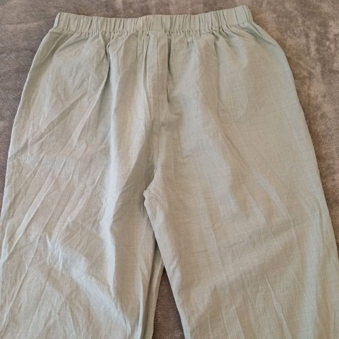 Vintage Coofandy Ankle Pants Womens LD Green Lightweight Drawstring Pockets 32x28 New Size 36" / US 14 / IT 50 - 7 Thumbnail
