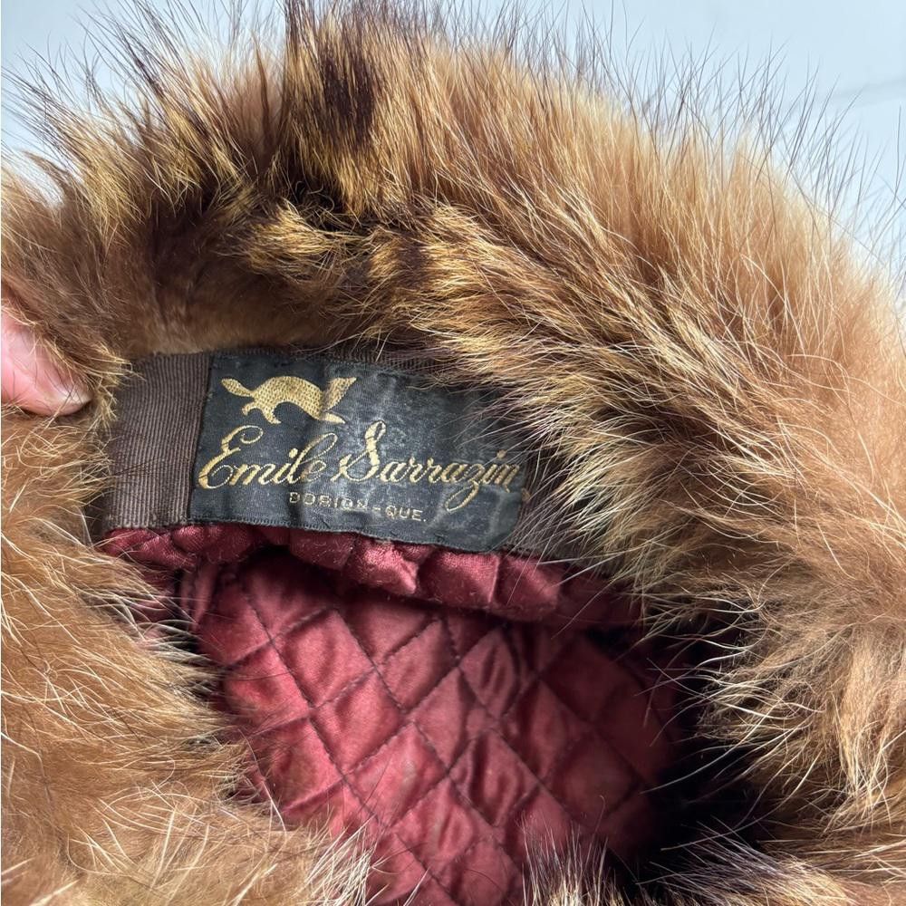 Designer Leather Tie Hat with Fur Brim Size ONE SIZE - 5 Thumbnail