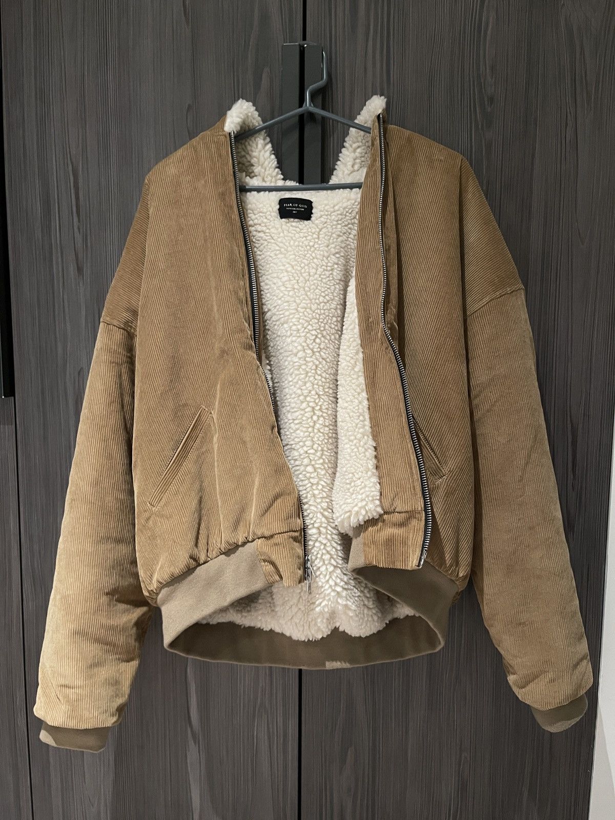 トップス FEAR OF GOD 5th ALPACA HOODIE Fear of God Fear of God 5th Corduroy Alpaca Full Zip Hoodie - Tan
