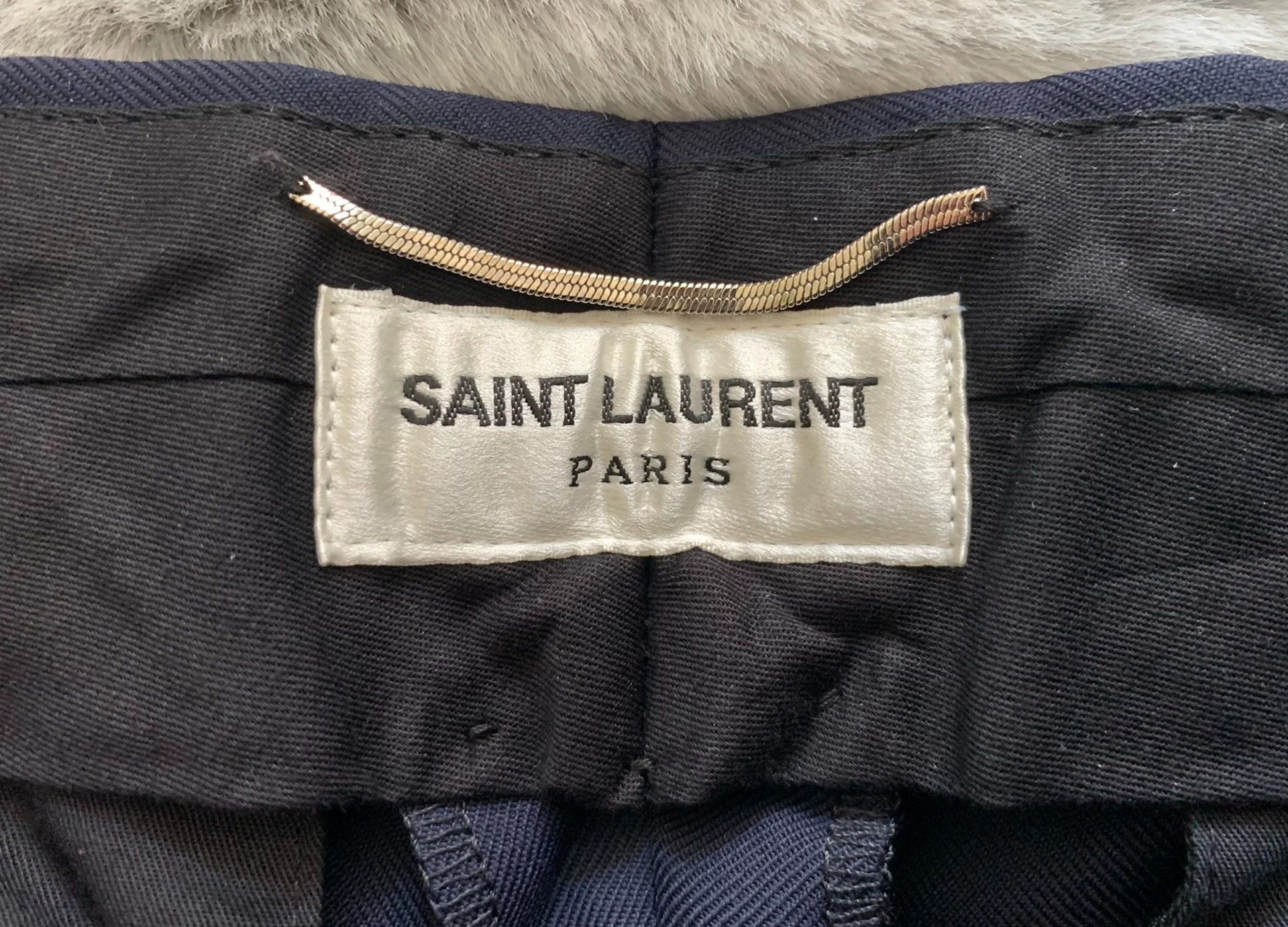 Saint Laurent Paris SAINT LAURENT 14FW Navy Blue Wool Trousers Size 44 Size US 28 / EU 44 - 3 Thumbnail