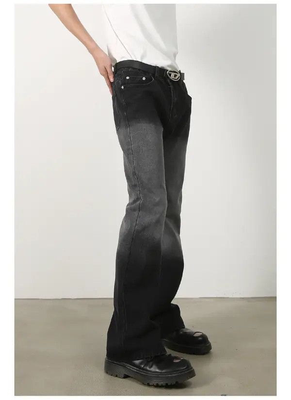 Japanese Brand Hitomi x Mami Black Gradient Loose Straight Flare Jeans Size US 32 / EU 48 - 4 Thumbnail