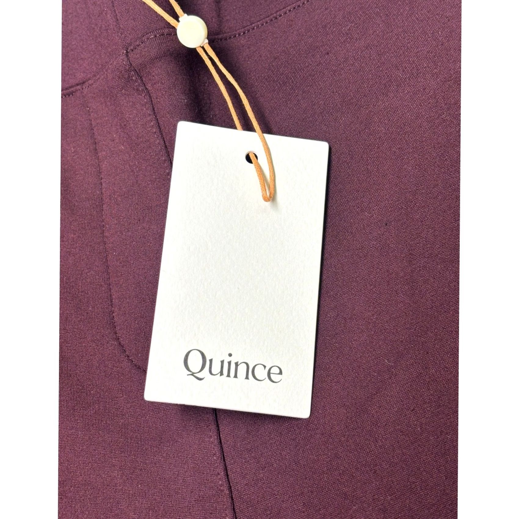 Quince Quince Pants Women M 30X29 Burgundy Petite Ultra-Stretch Ponte Straight Leg NWT Size 32" / US 10 / IT 46 - 2 Thumbnail