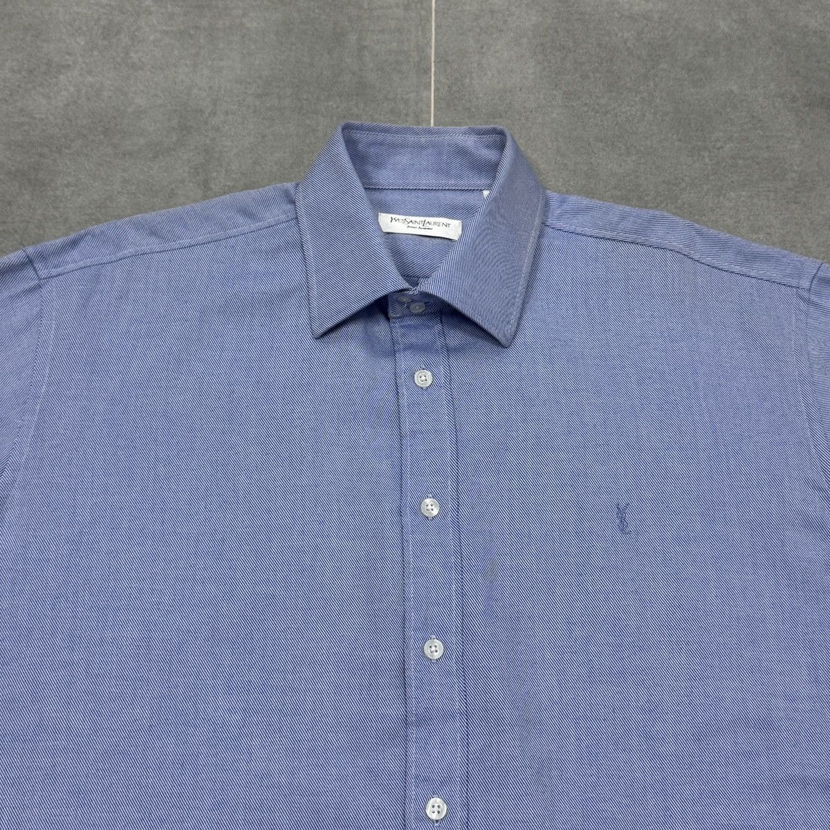 Yves Saint Laurent Vintage Yves Saint Laurent YSL Blue Button Shirt Long Sleeve Size US L / EU 52-54 / 3 - 8 Thumbnail
