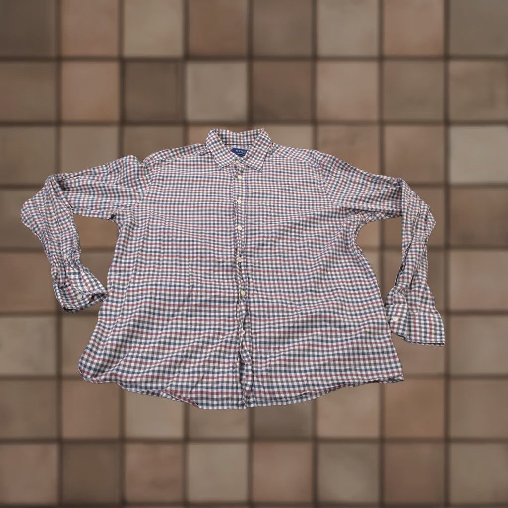 Eton Eton Shirt Men XL Plaid Light Flannel Casual Button-Up Pocket Collar-Down Multi Color 17 43 43? Size 46R - 1 Thumbnail