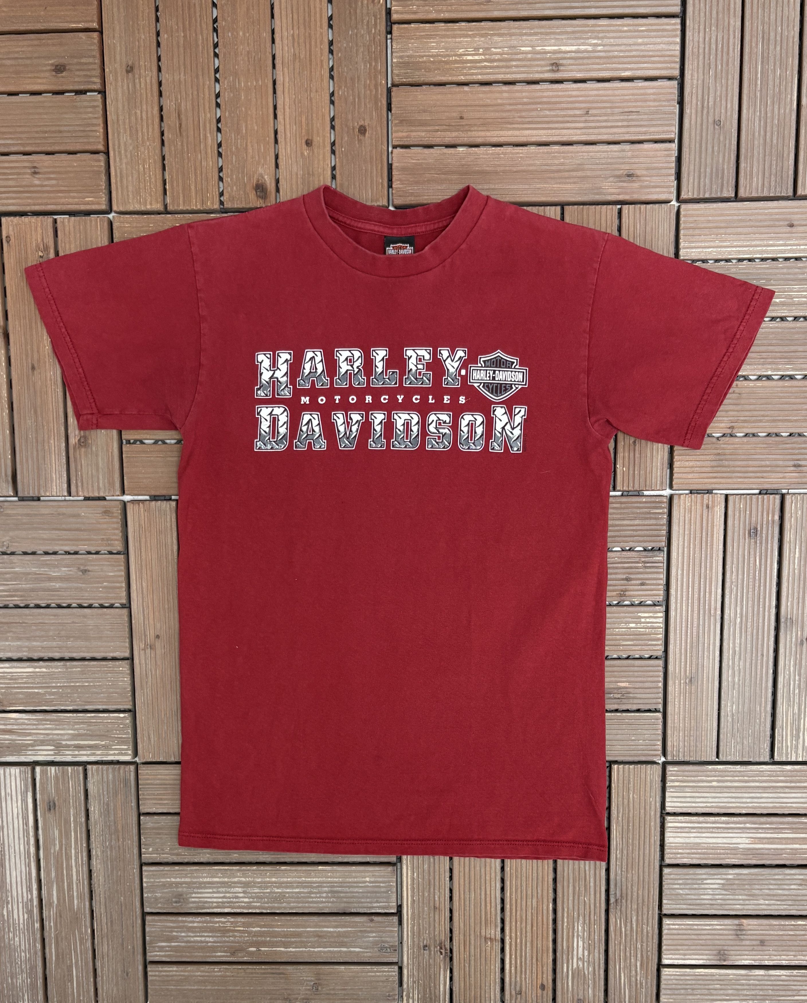 Vintage Harley Davidson Pittsfield, Massachusetts Vintage Red Tee Size US M / EU 48-50 / 2 - 1 Thumbnail