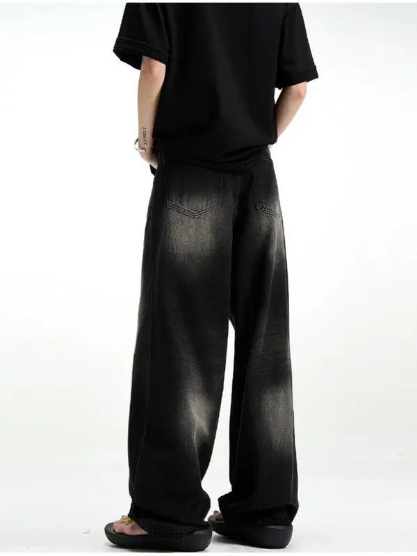 VIBE Vintage High Street Black Straight Leg Wide Jeans Size US 34 / EU 50 - 8 Thumbnail