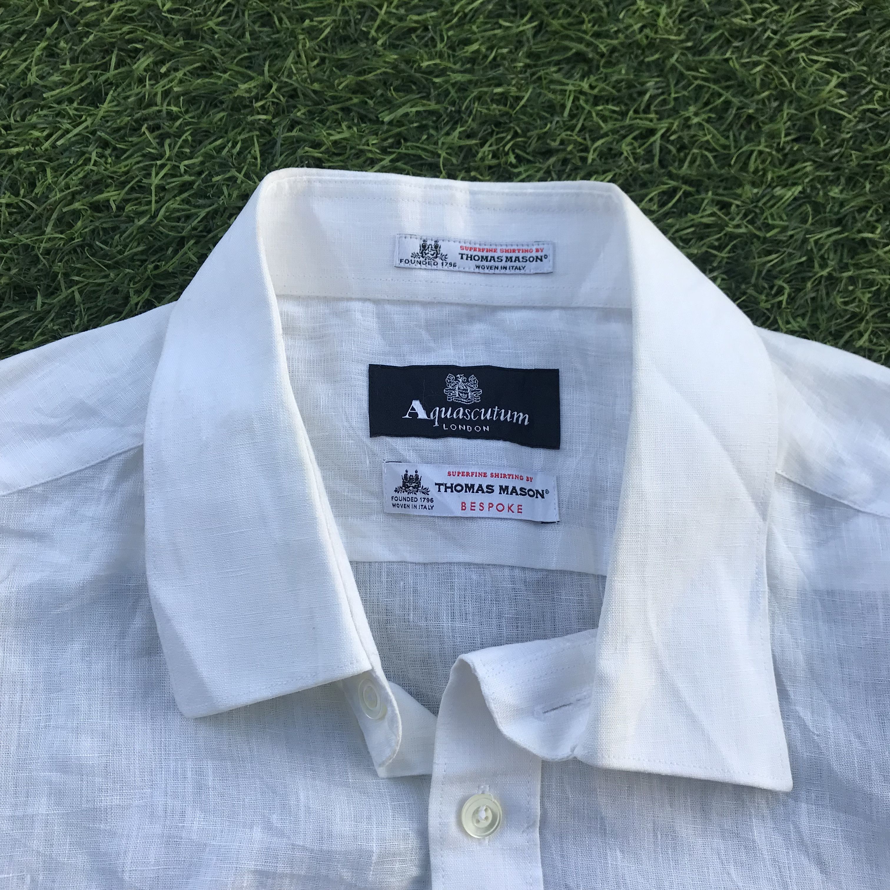 Aquascutum Aquascutum of london x Thomas Mason bespoke White Shirts Size US L / EU 52-54 / 3 - 8 Thumbnail