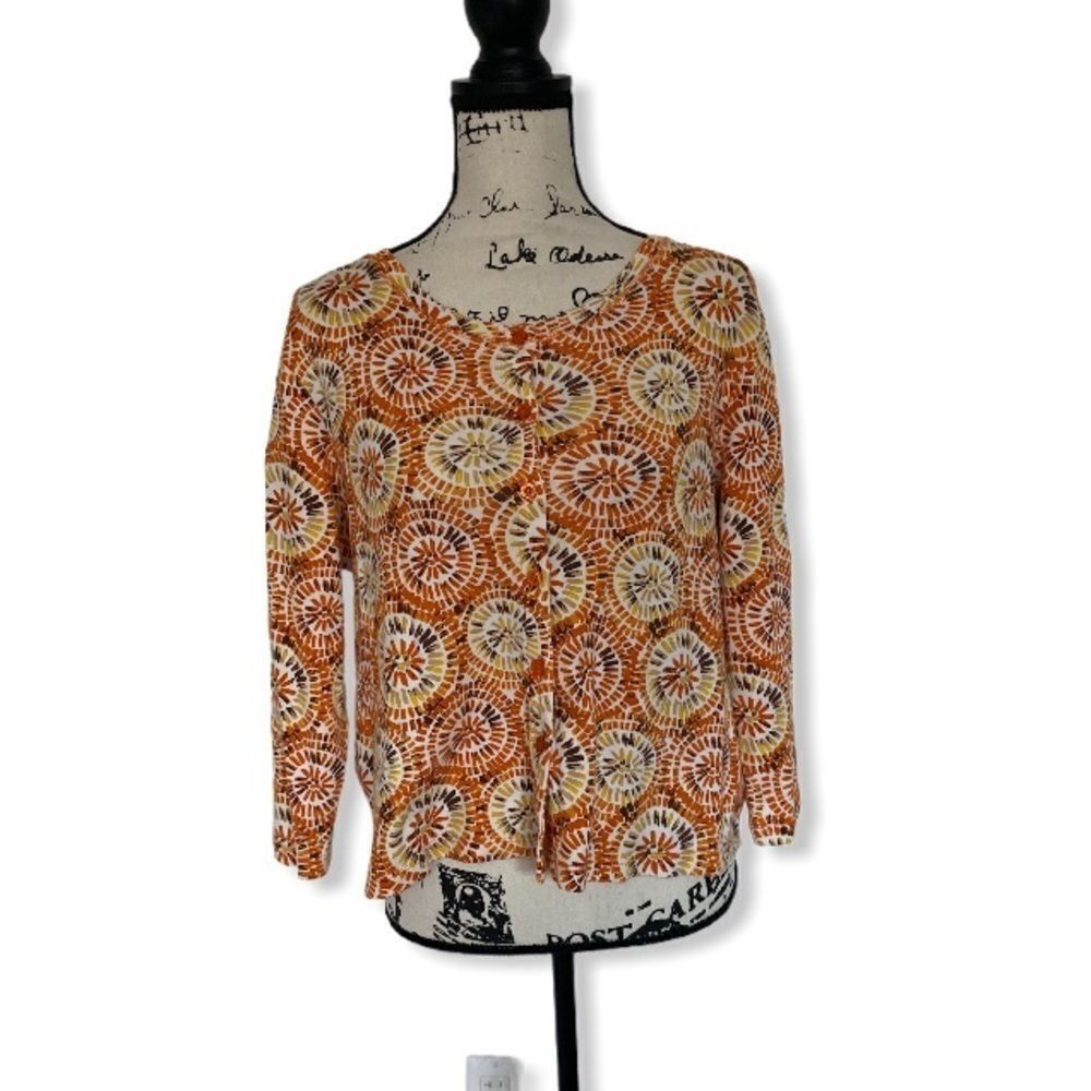 Other Rafaella Abstract Print Button Front Blouse Size LP Size L / US 10 / IT 46 - 2 Thumbnail