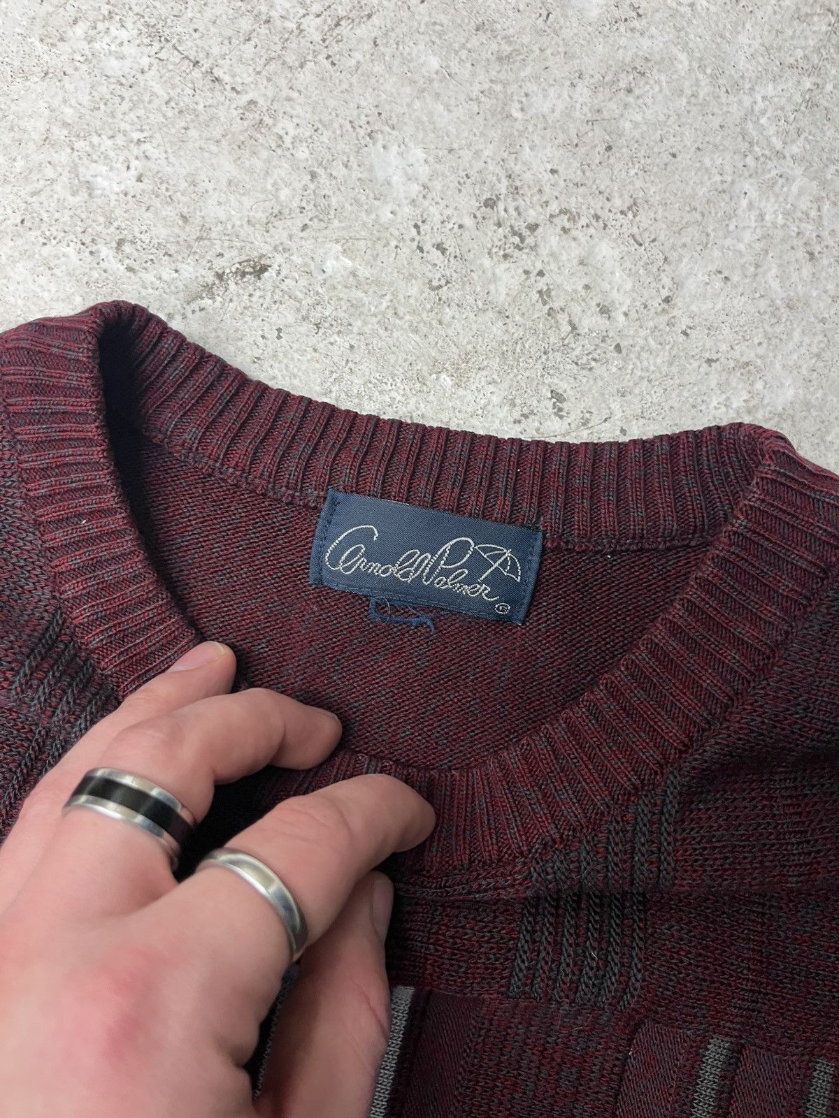 Vintage Vintage red arnold palmer knit sweater Size US L / EU 52-54 / 3 - 3 Thumbnail