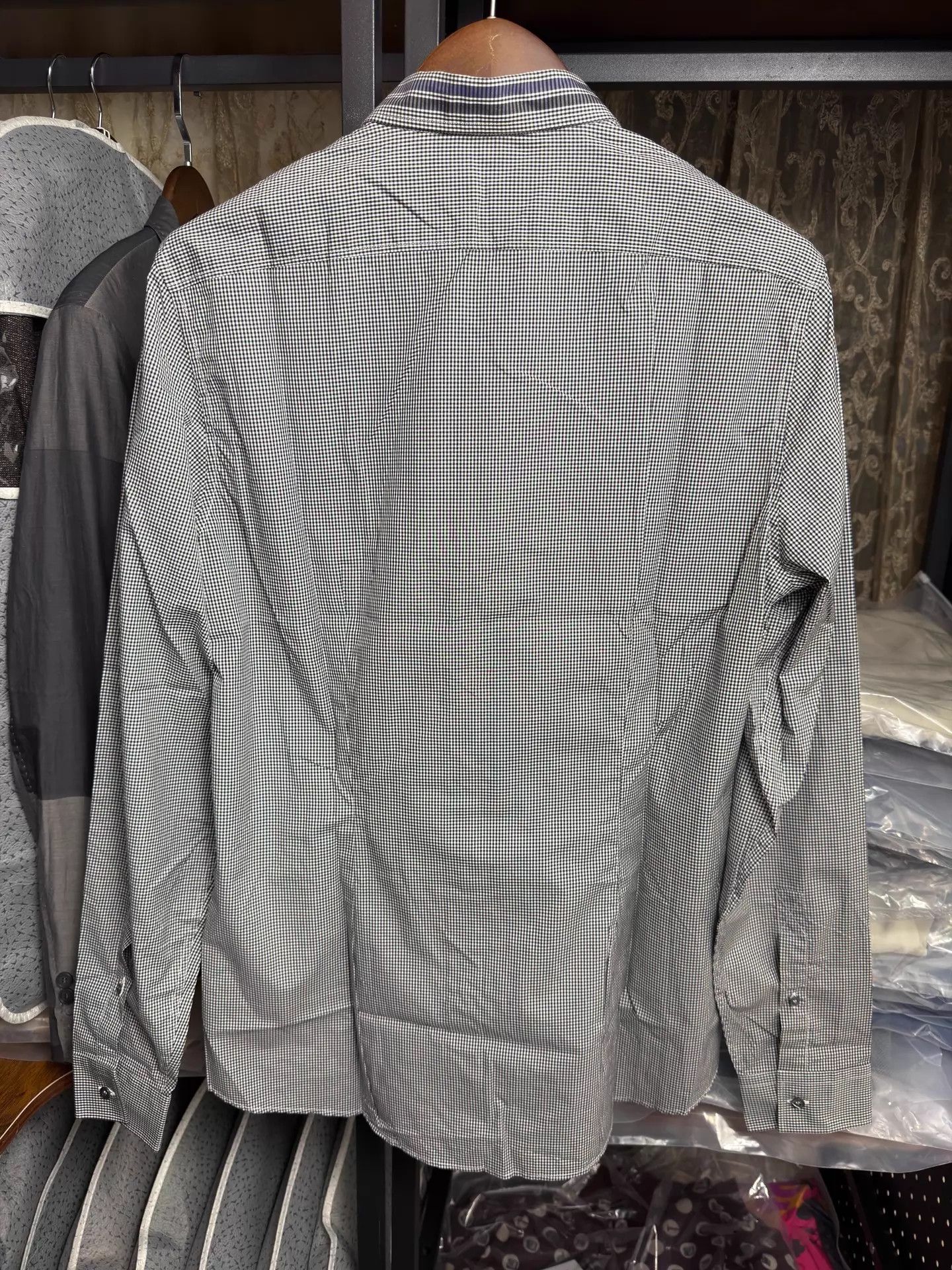 Gucci Gucci Slim Fit Checkered Cotton LS Shirt 42 IT Size US XL / EU 56 / 4 - 2 Thumbnail