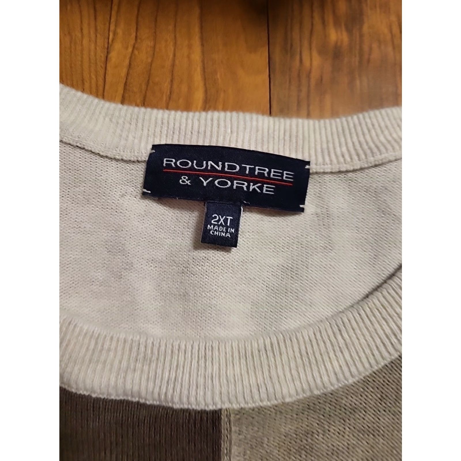 Roundtree & Yorke VINTAGE Roundtree & Yorke Patchwork Sweater Shirt 2XLT Mens 46 Chest Earthtones Cotton Geometric 1990s knit Size US XXL / EU 58 / 5 - 6 Thumbnail