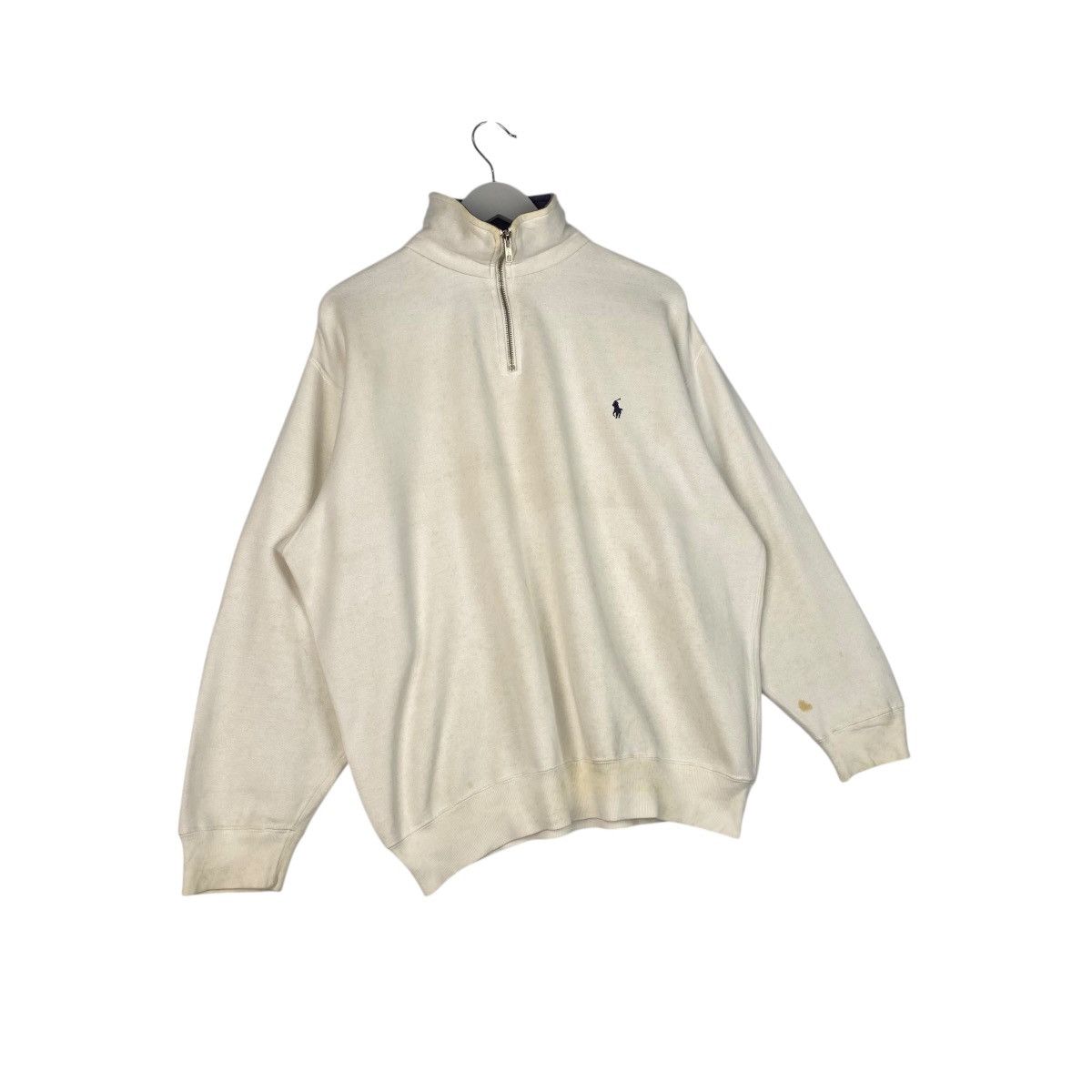 Polo Ralph Lauren × Vintage Vintage Polo Quarter Zip Sweatshirt White By Ralph Lauren Size US XS / EU 42 / 0 - 4 Thumbnail