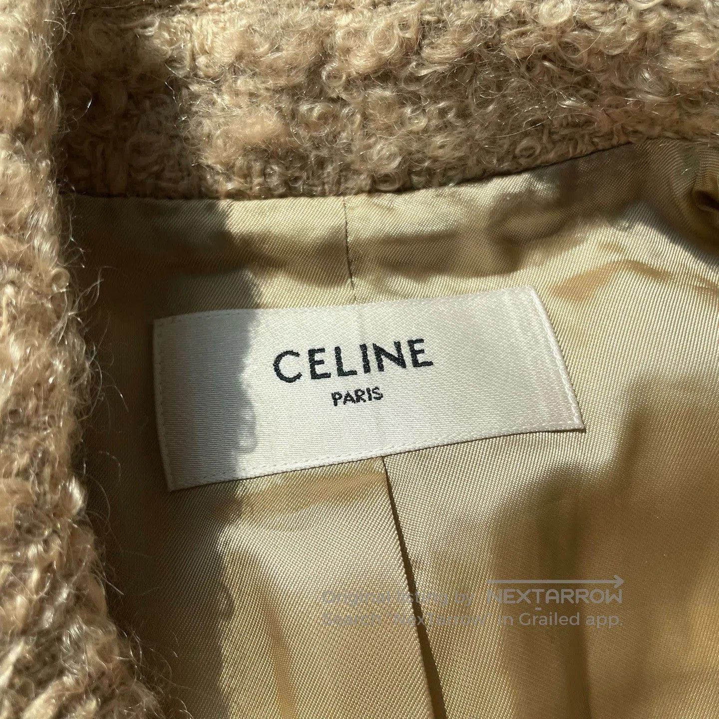 Celine Celine Camel Tweed Gold Button Coat. Size XS / US 0-2 / IT 36-38 - 4 Thumbnail