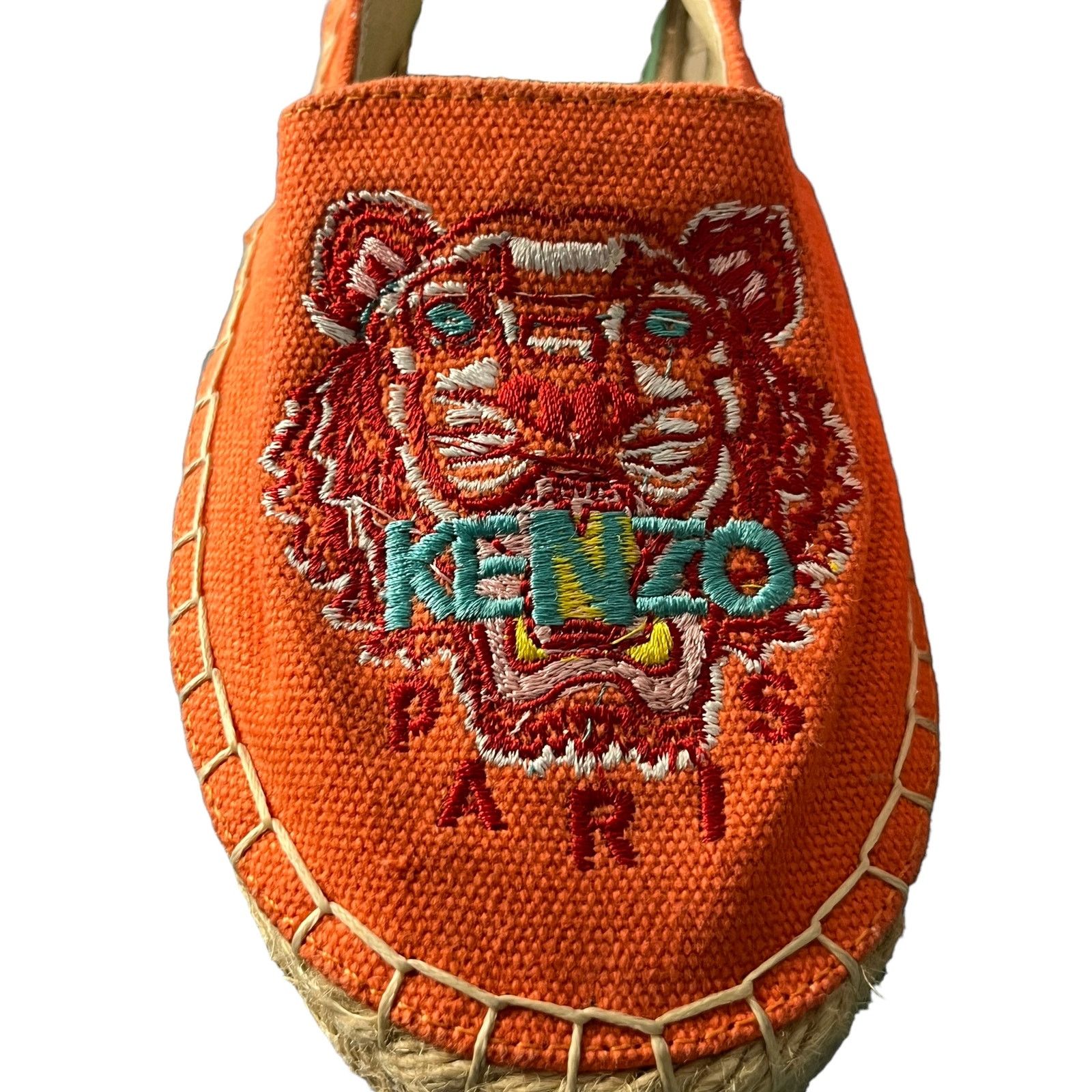 Kenzo Kenzo Tiger-Embroidered Orange Espadrille 35 (US SIZE 4) Size US 4 / IT 34 - 9 Thumbnail