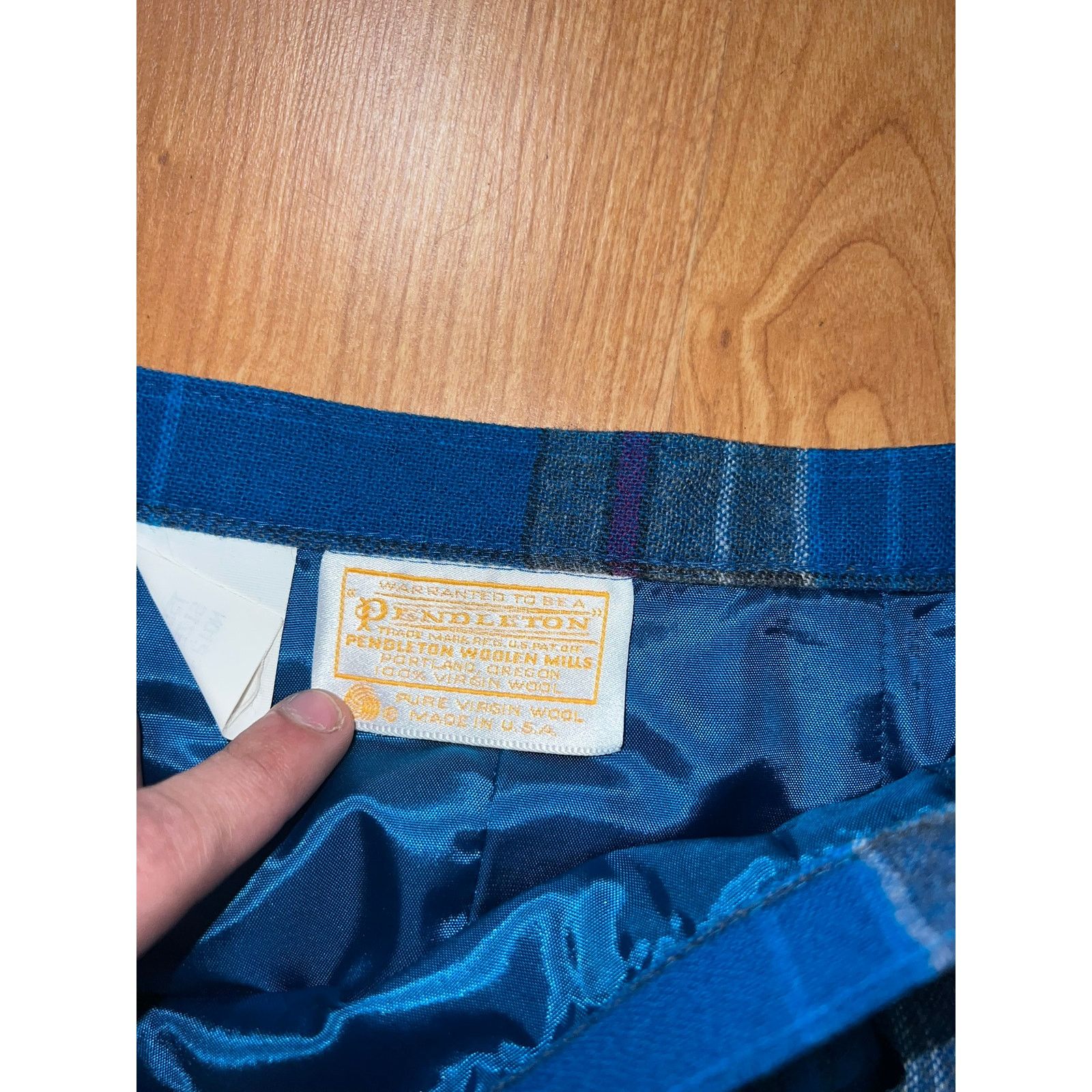 Pendleton Vintage Pendleton Skirt Pure Virgin Wool Blue Plaid 14 Size 30" / US 8 / IT 44 - 4 Thumbnail