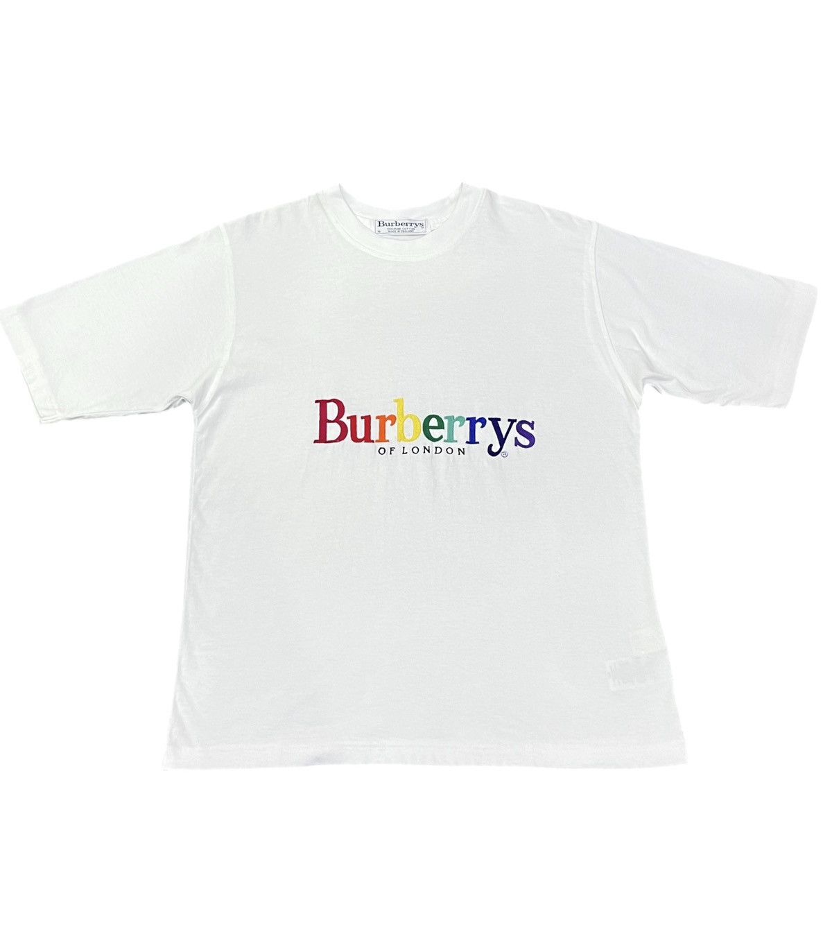 Burberry 🔥Vintage BURBERRYS OF LONDON Embroidery “RAINBOW” Spellout Size S / US 4 / IT 40 - 3 Thumbnail