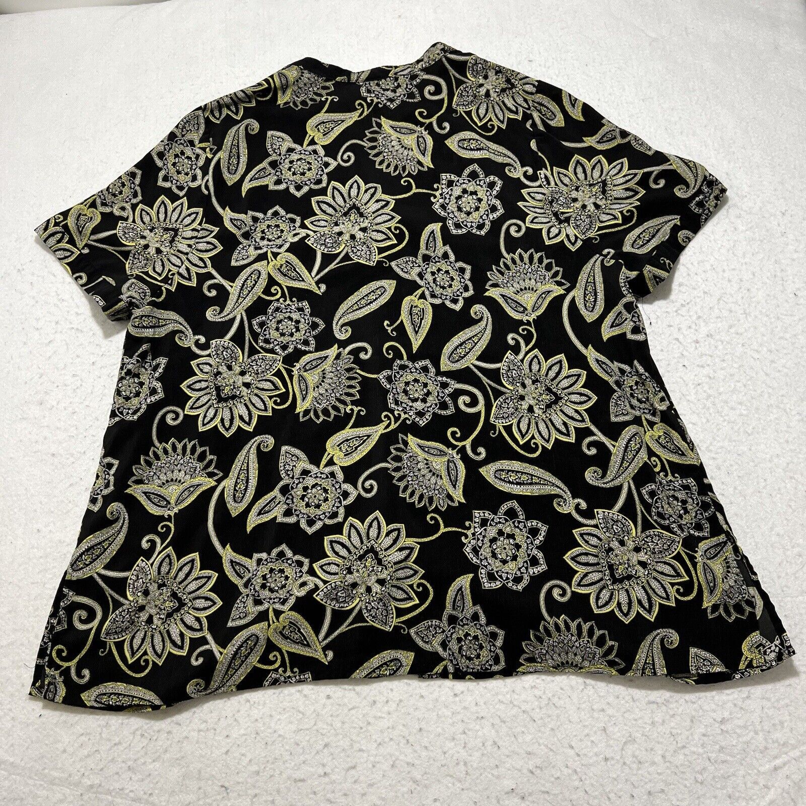 Other Catherine's Short Sleeve Button Up Floral Shirt Yellow Black Size XL / US 12-14 / IT 48-50 - 9 Thumbnail