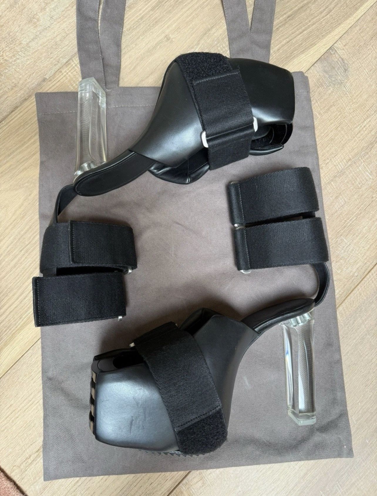 Rick Owens Rick Owens Kiss Sandals 37 RO01D2838LLP 90 Black BNWOB US 5 Size US 6 / IT 36 - 3 Thumbnail