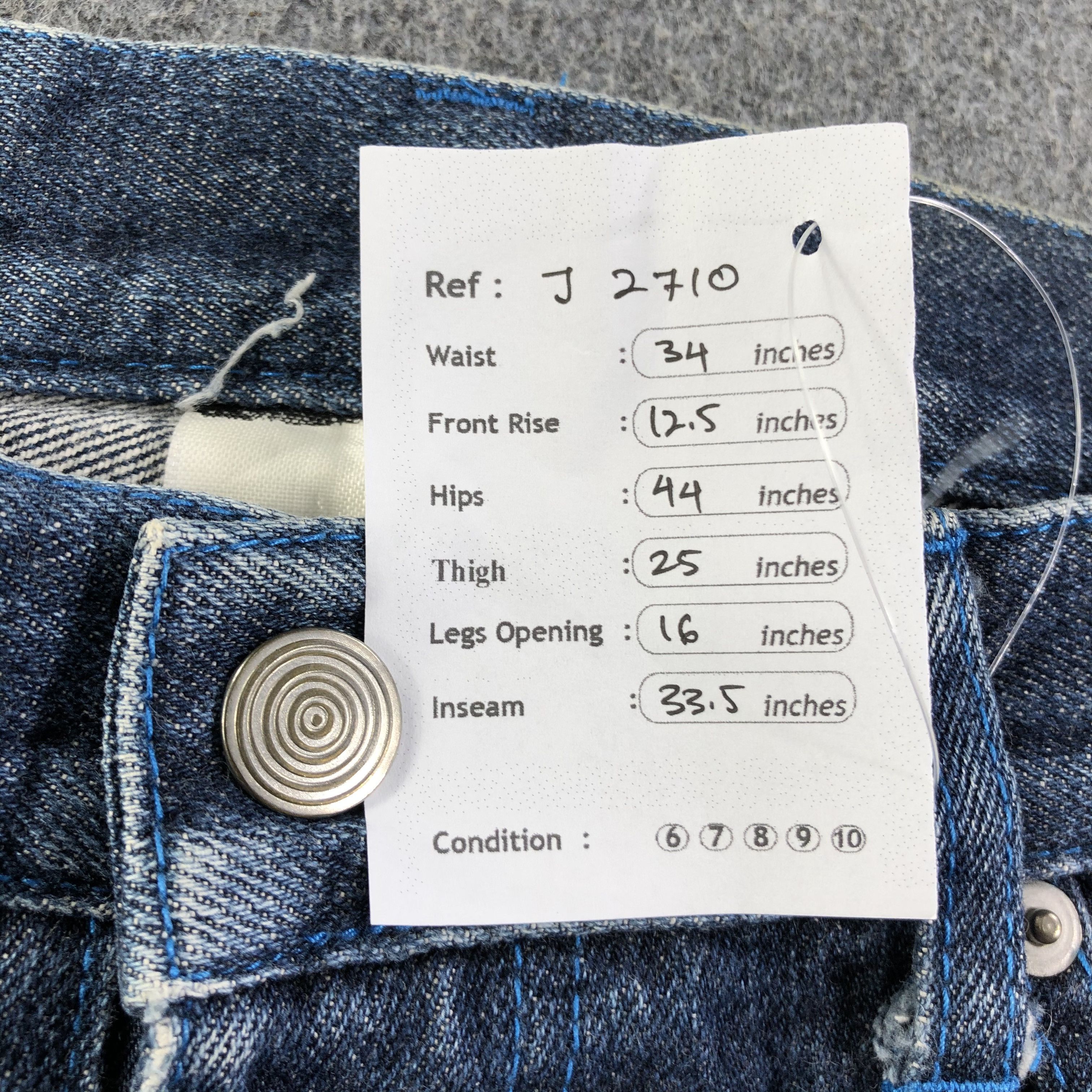 Japanese Brand Japanese Brand ILL Jeans Blue Straight Denim -J2710 Size US 34 / EU 50 - 11 Thumbnail