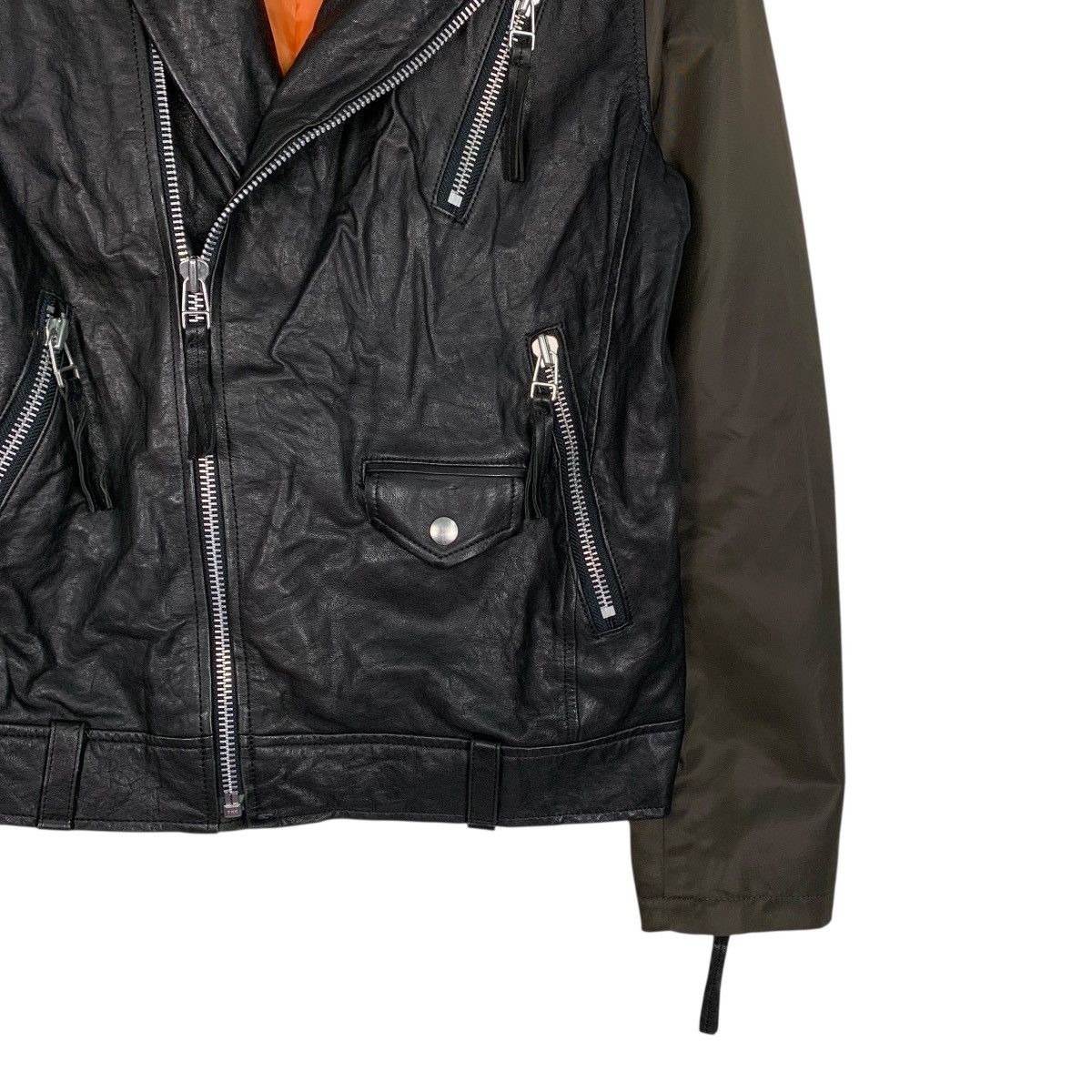 Japanese Brand Realized Works Double Colar Motorcycle Leather Jacket Size US S / EU 44-46 / 1 - 4 Thumbnail