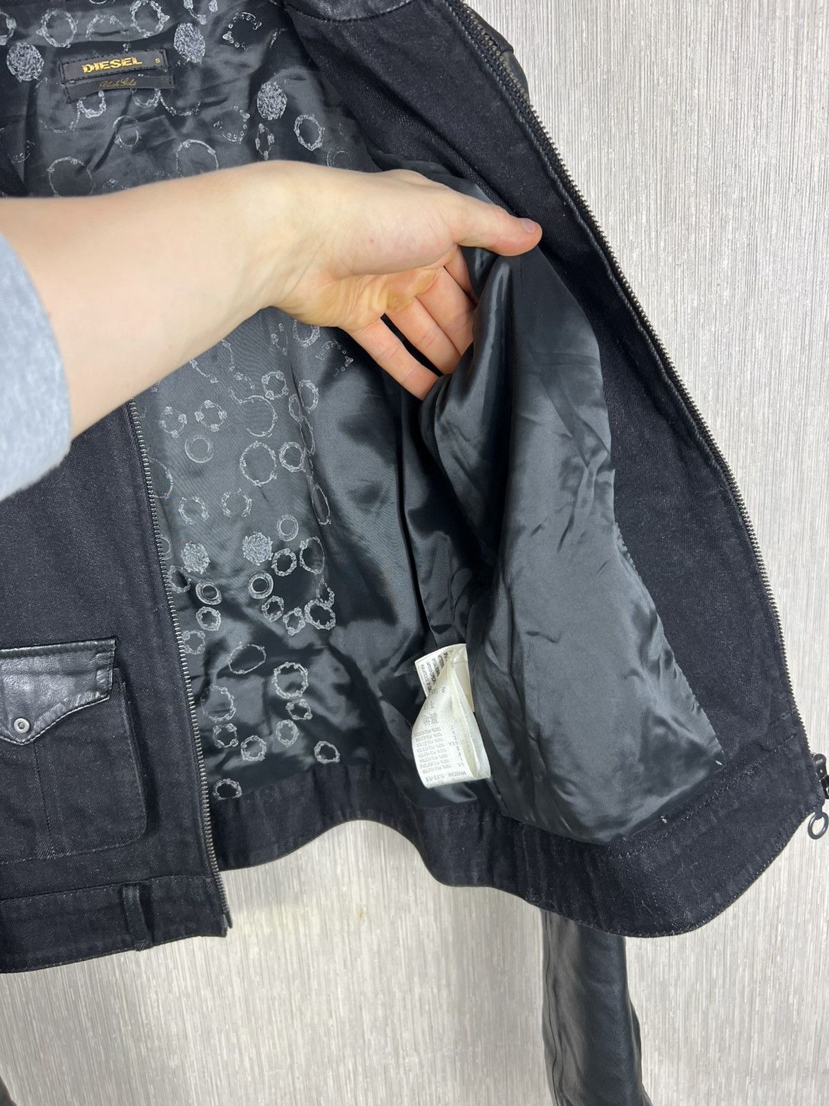 Diesel Black Gold Archive Diesel black gold denim leather jacket ties sleeves Size S / US 4 / IT 40 - 20 Thumbnail