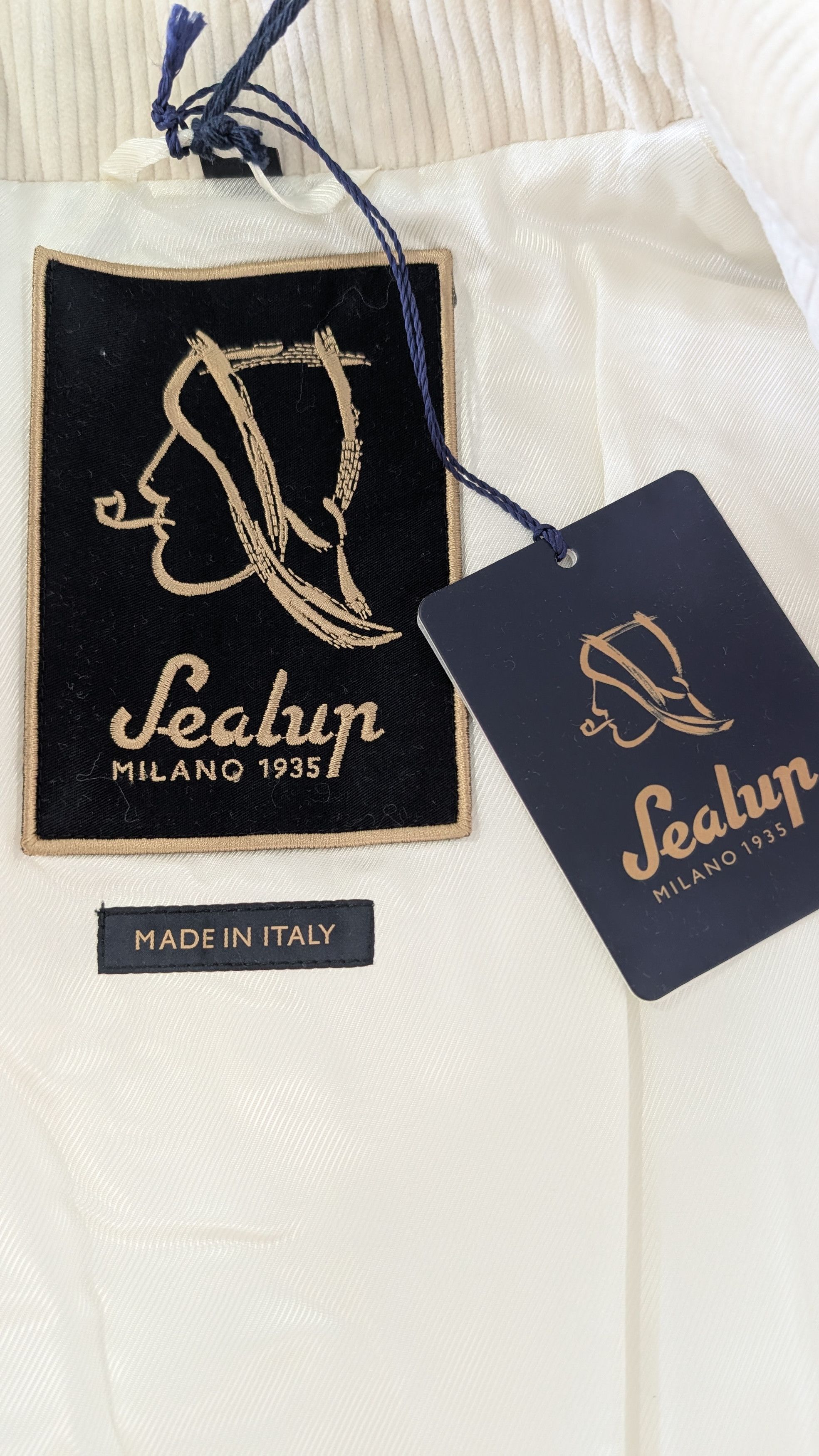 Sealup Sealup Amalfi Peacoat Ivory Corduroy Size 50 L Italy Size US M / EU 48-50 / 2 - 6 Thumbnail