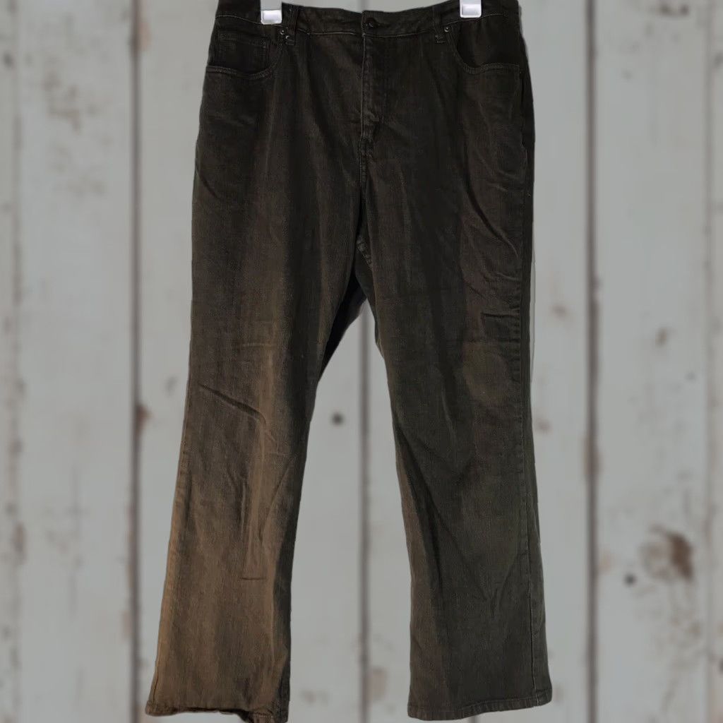 Coldwater Creek COLDWATER CREEK Jeans Womens Size 16P Mid Rise Denim 5-Pocket Straight Regular Petite Green Adult Women Size 38" / US 16 / IT 52 - 1 Thumbnail