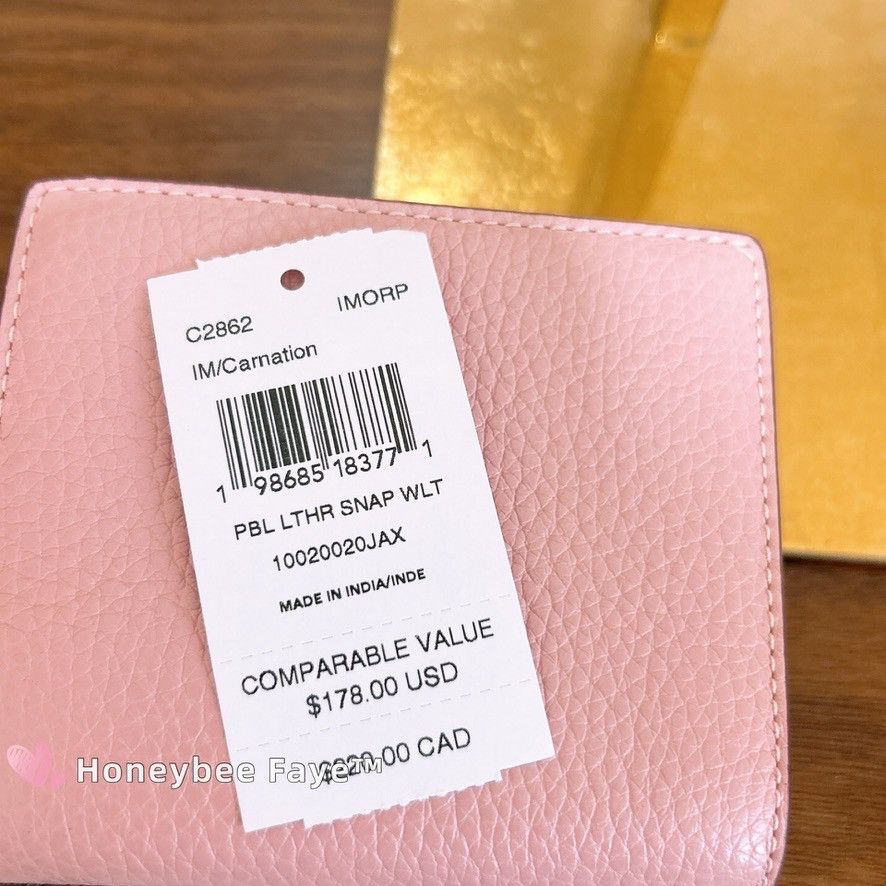 Coach Snap Wallet C2862 Gold/Carnation Size ONE SIZE - 5 Thumbnail