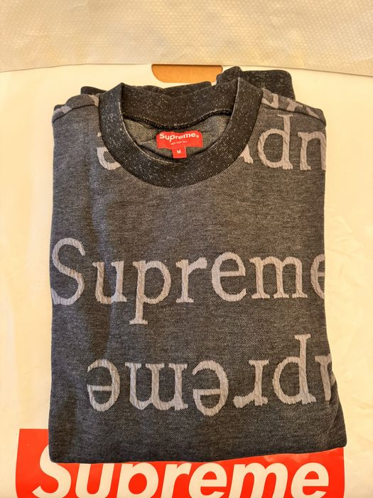 Supreme Supreme Jacquard Logo Crewneck Black Medium | Grailed