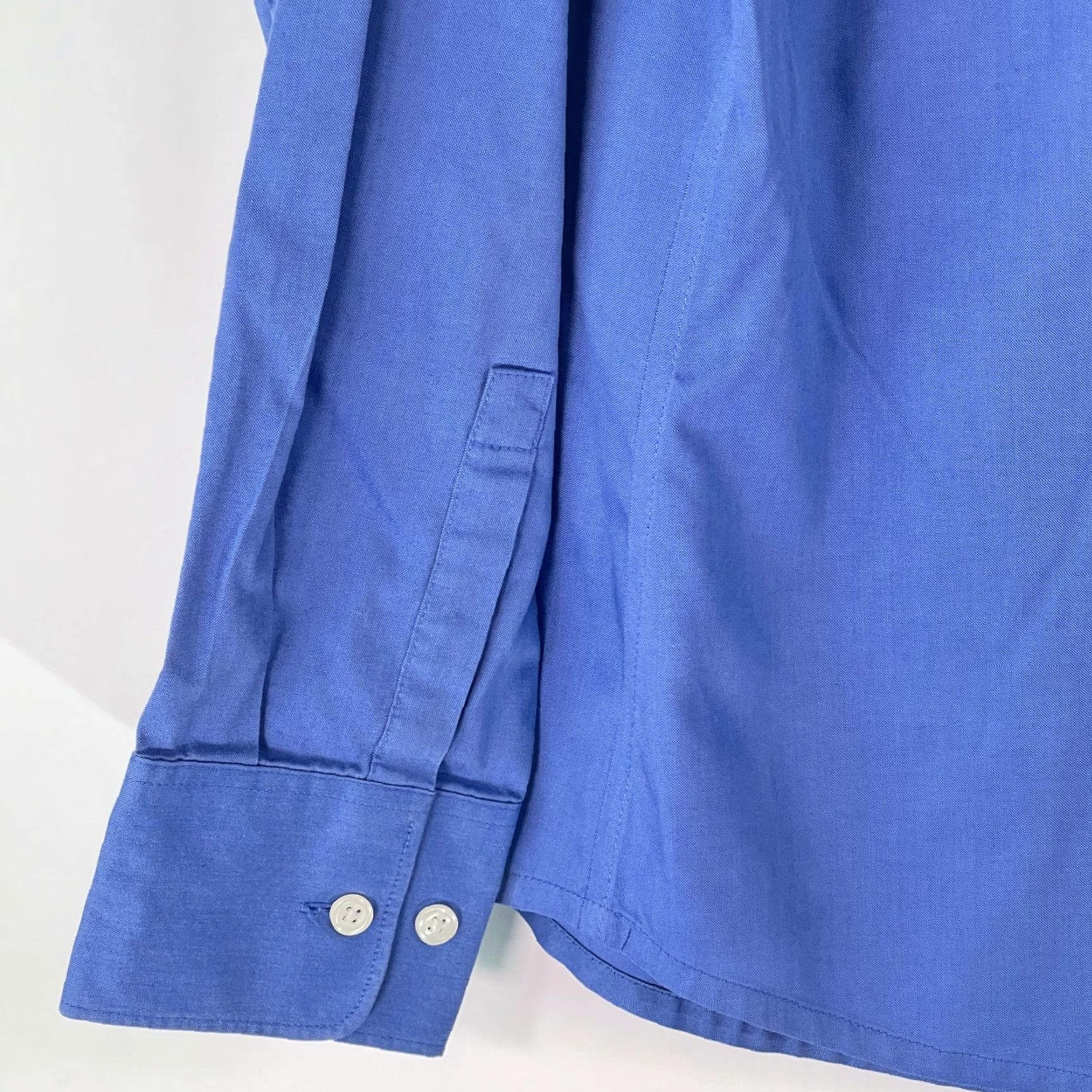 Eddie Bauer Eddie Bauer Mens Long Sleeve Wrinkle Resistant Blue Button Up Dress Shirt S Size 36R - 6 Thumbnail