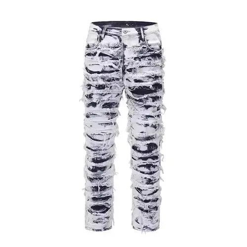 Vintage Opium Distressed Baggy Stack Jeans Size US 34 / EU 50 - 3 Thumbnail