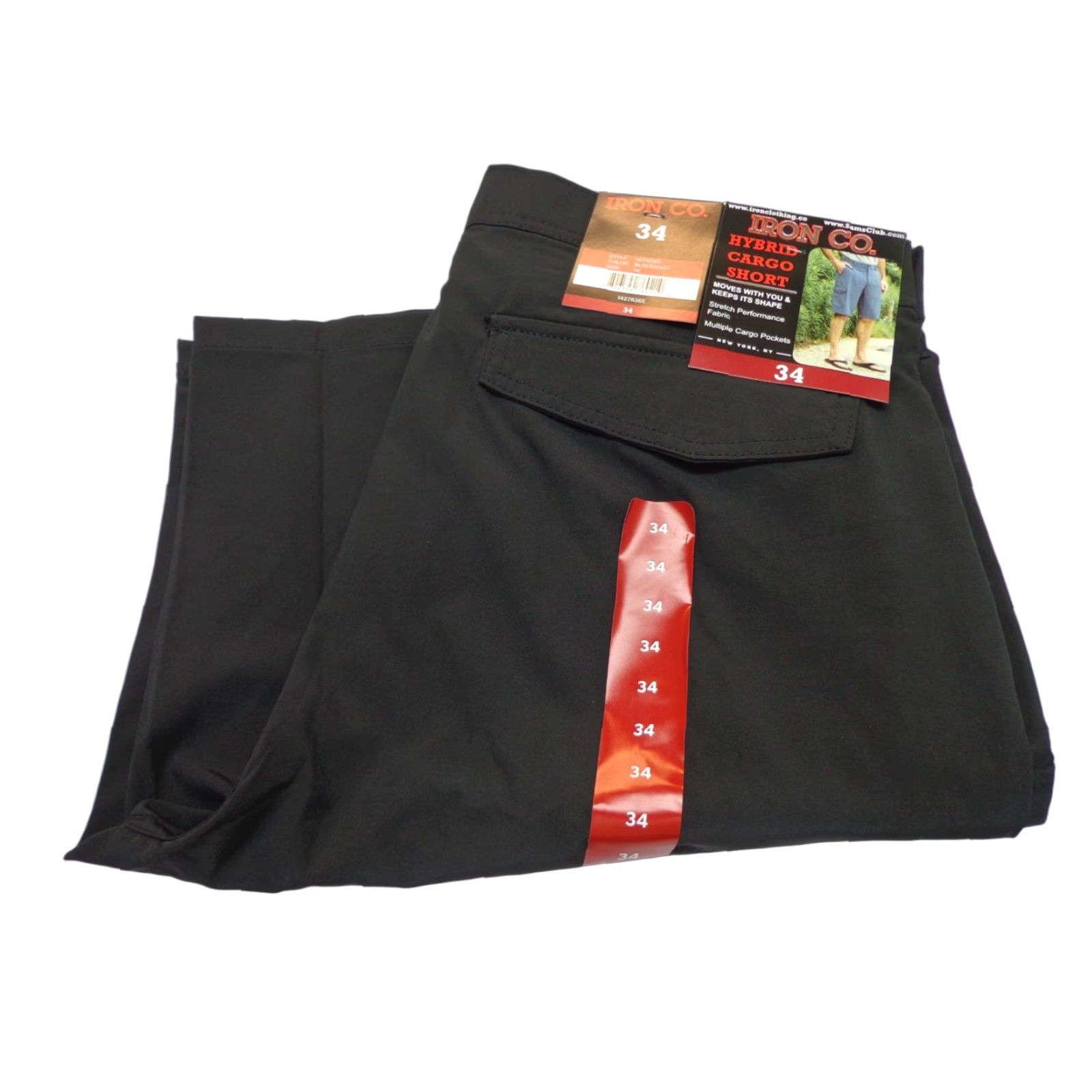 CO Iron Co Stretch Performance Hybrid Cargo Shorts Black Soot Size 34 Size US 34 / EU 50 - 1 Thumbnail