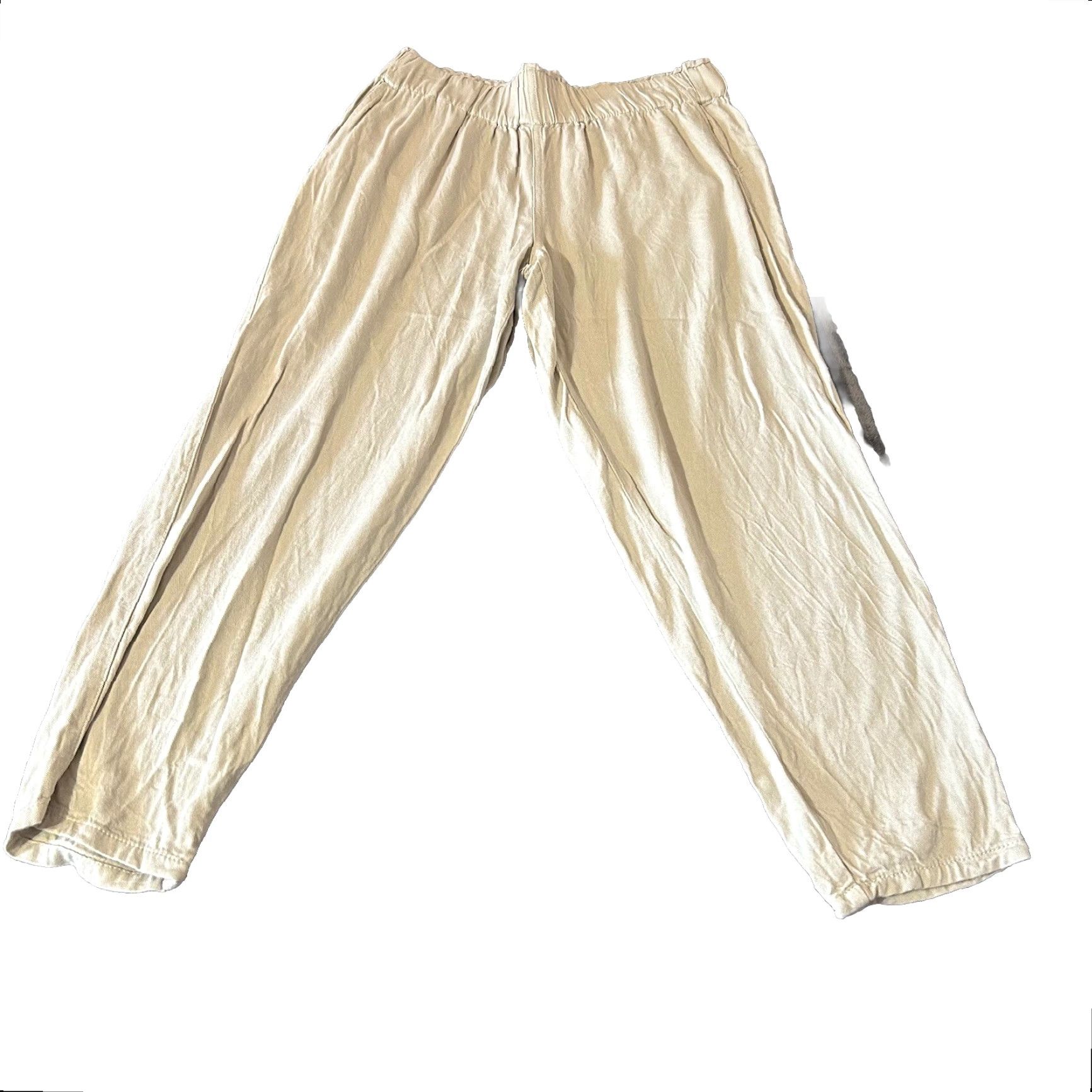 Vintage Celebrity Pink Pants Women Medium Tan Elastic Waist Pull Up Style#CJ23467T88 Size 32" / US 10 / IT 46 - 2 Thumbnail