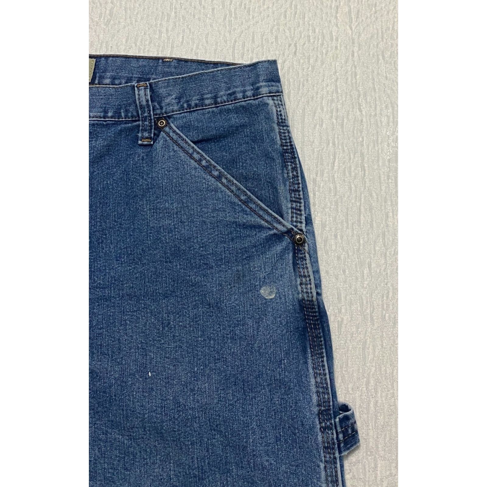 Wrangler Wrangler Carpenter Jeans Men's 36×29 Blue Denim Cotton Straight Wide-Leg Regular Jeans Mens Builder Carpenter Modern Workwear Size US 36 / EU 52 - 2 Thumbnail