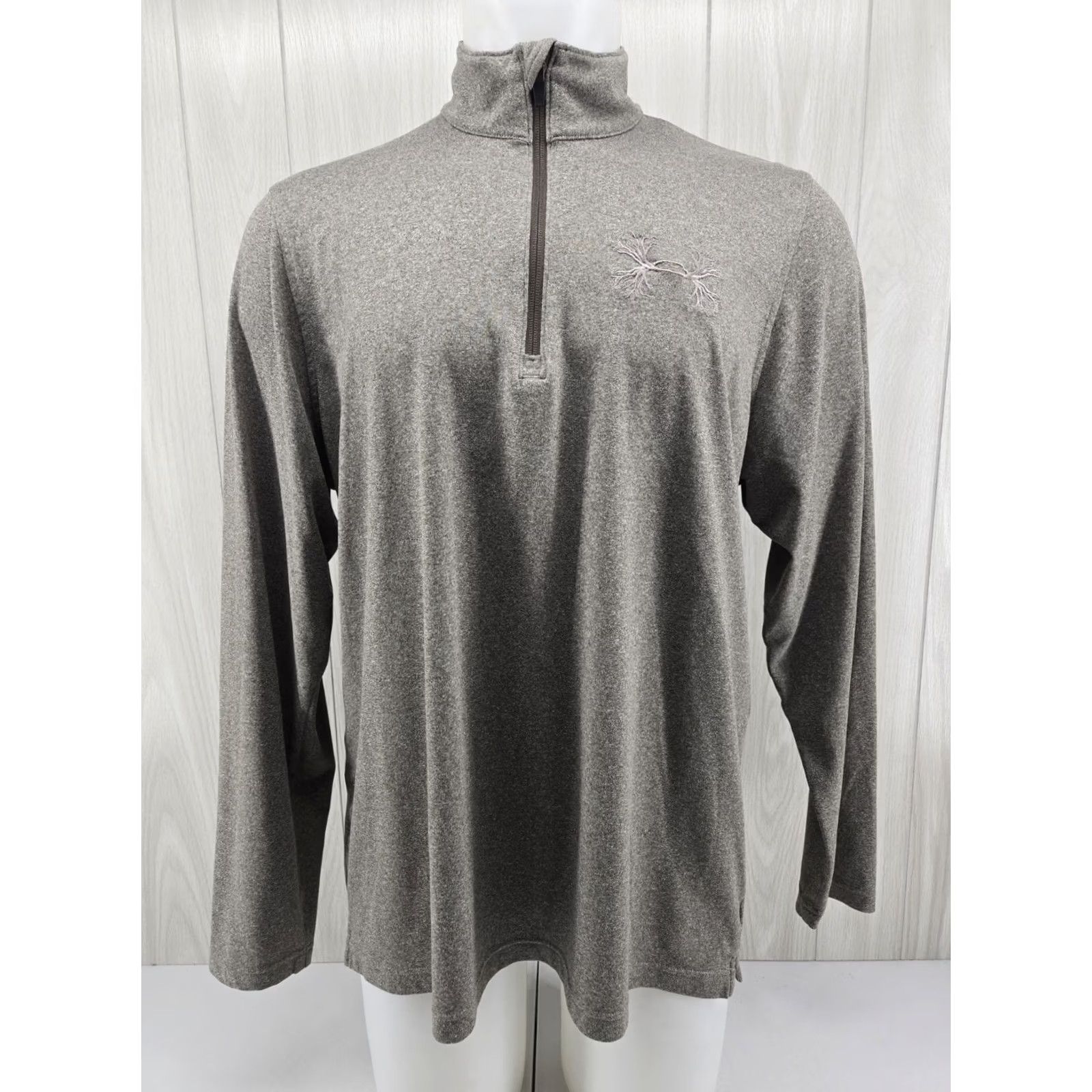 Under Armour Under Armour Mens XL Gray Camo HeatGear Loose Long Sleeve Logo 1/4 Zip Shirt Size US XL / EU 56 / 4 - 2 Thumbnail