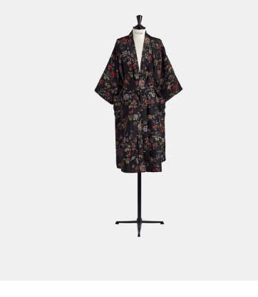o1w1db10124 Jardin Botanique Silk Robe in Multicolor